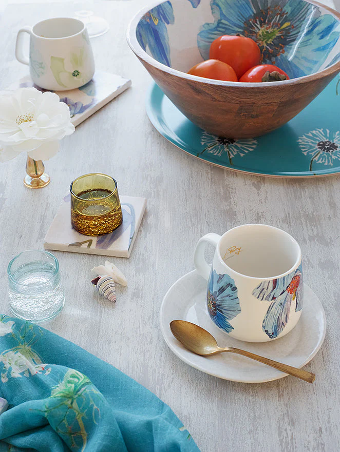 Porcelain Mug:  Himalayan Blue Poppies by India & Purry - Image 3