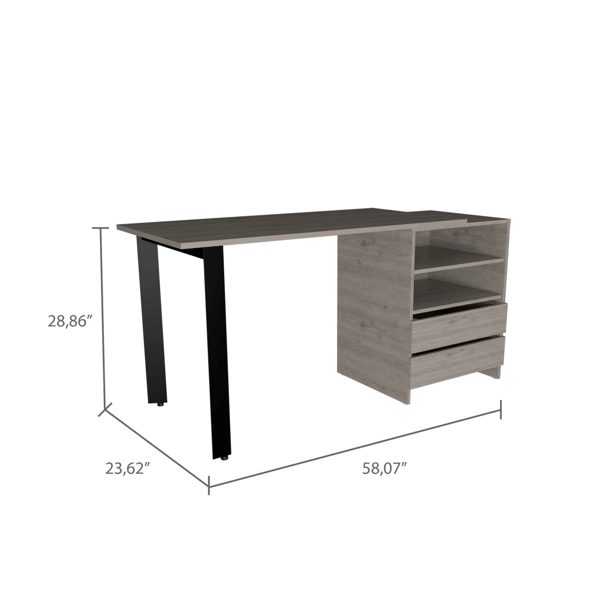Pragma 120 Writing Desk, Two Drawers, Two Shelves by FM FURNITURE - Image 6
