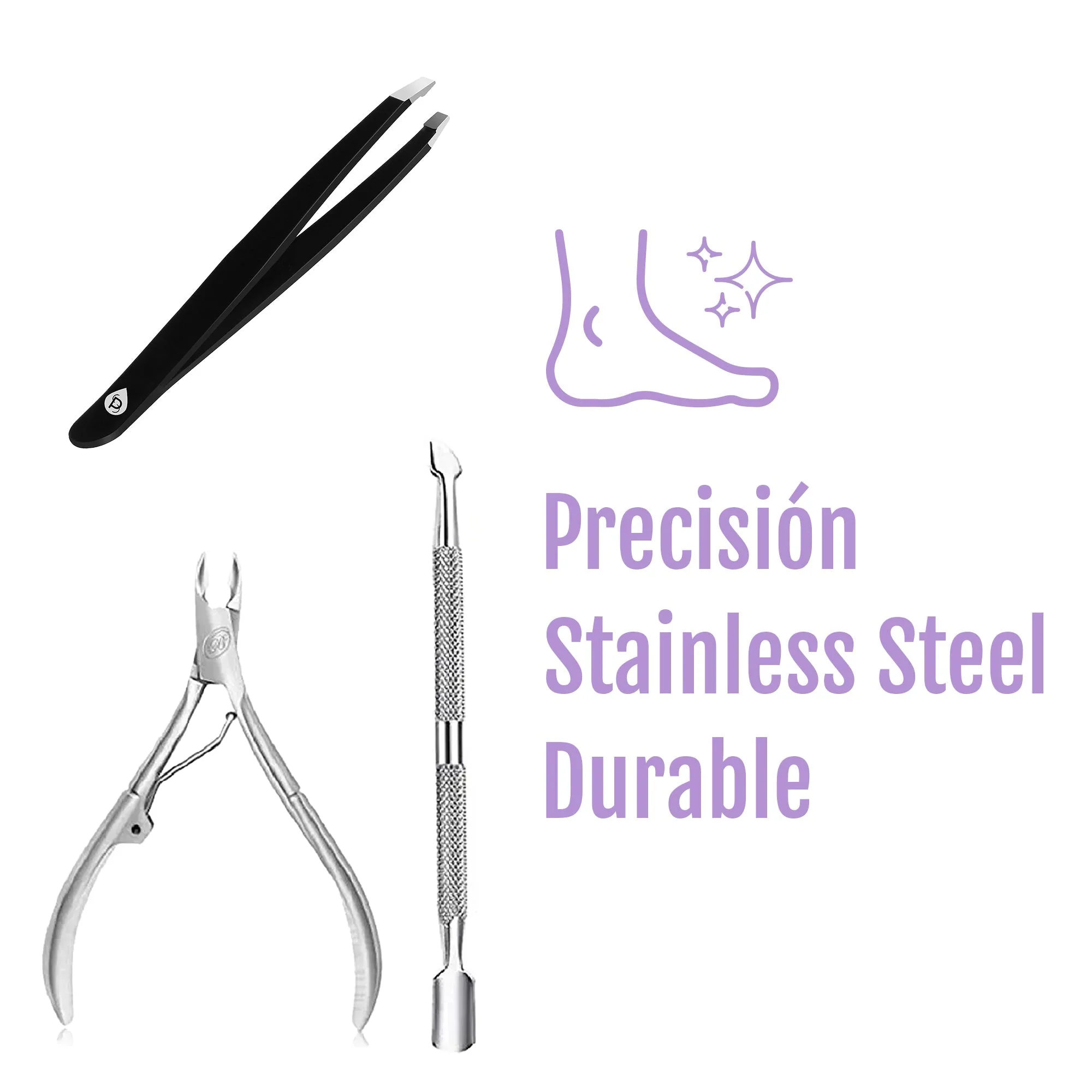 Precision Perfection Bundle: Slant Tip Tweezer + Salon-Grade Nail Care Kit by Pursonic - Image 2