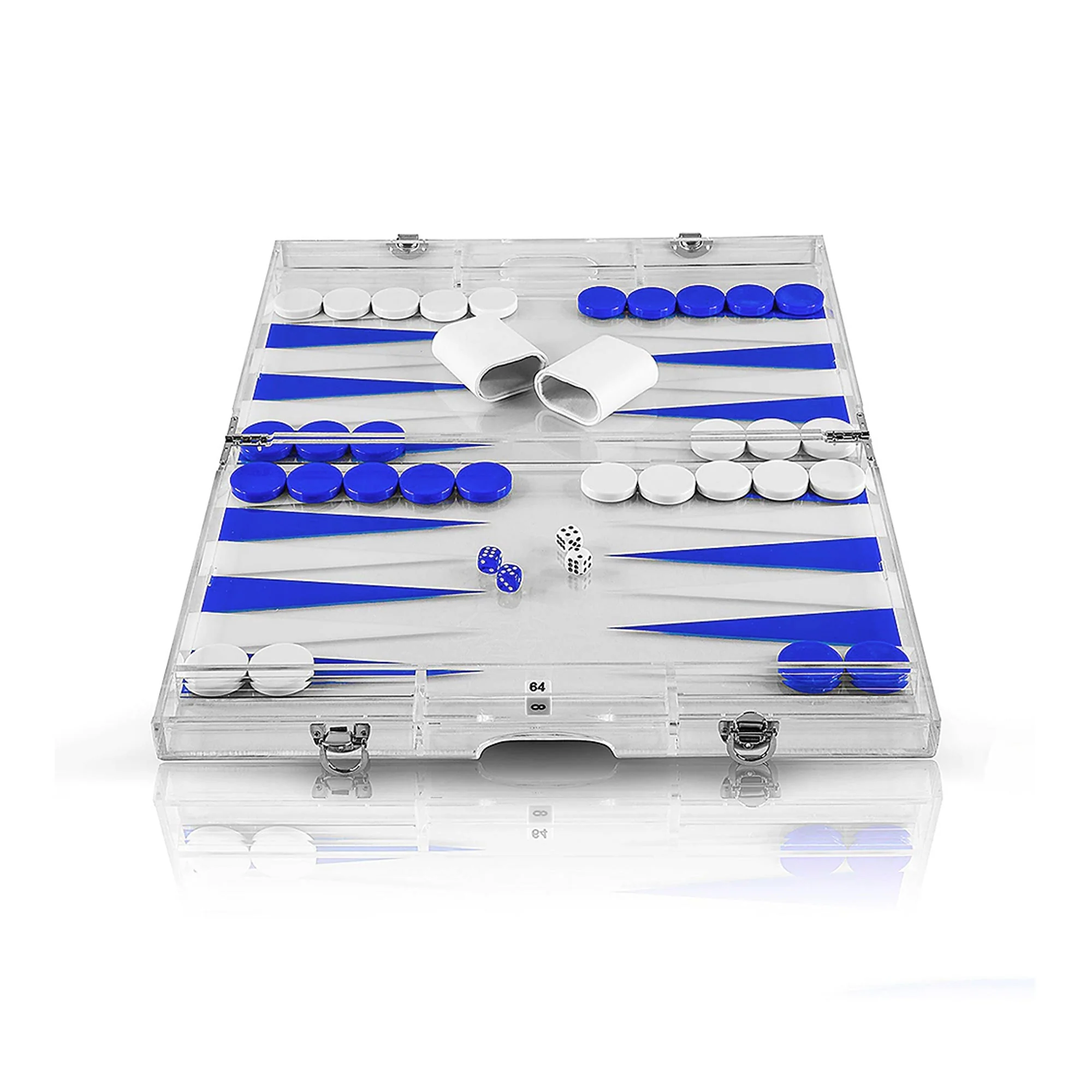 Premium 18-Inch Lucite Backgammon Set - Elegant Design for Timeless Enjoyment by Pursonic - Image 2