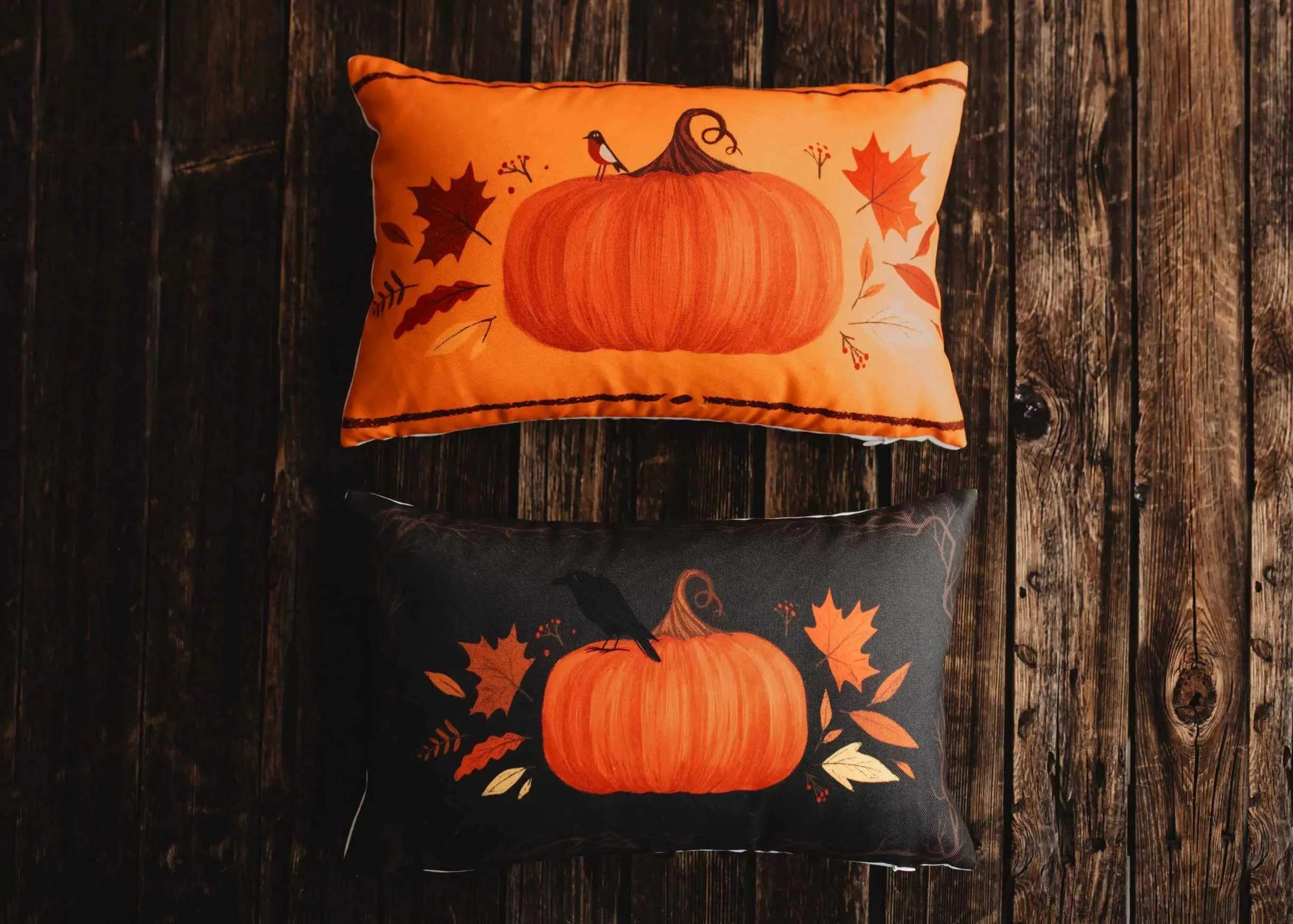 Primitive Dark Fall Pumpkin Lumbar Pillow Cover | 18x12 Thanksgiving Décor | Fall Decor | Room Decor | Decorative Pillows | Gift for her by UniikPillows - Image 4