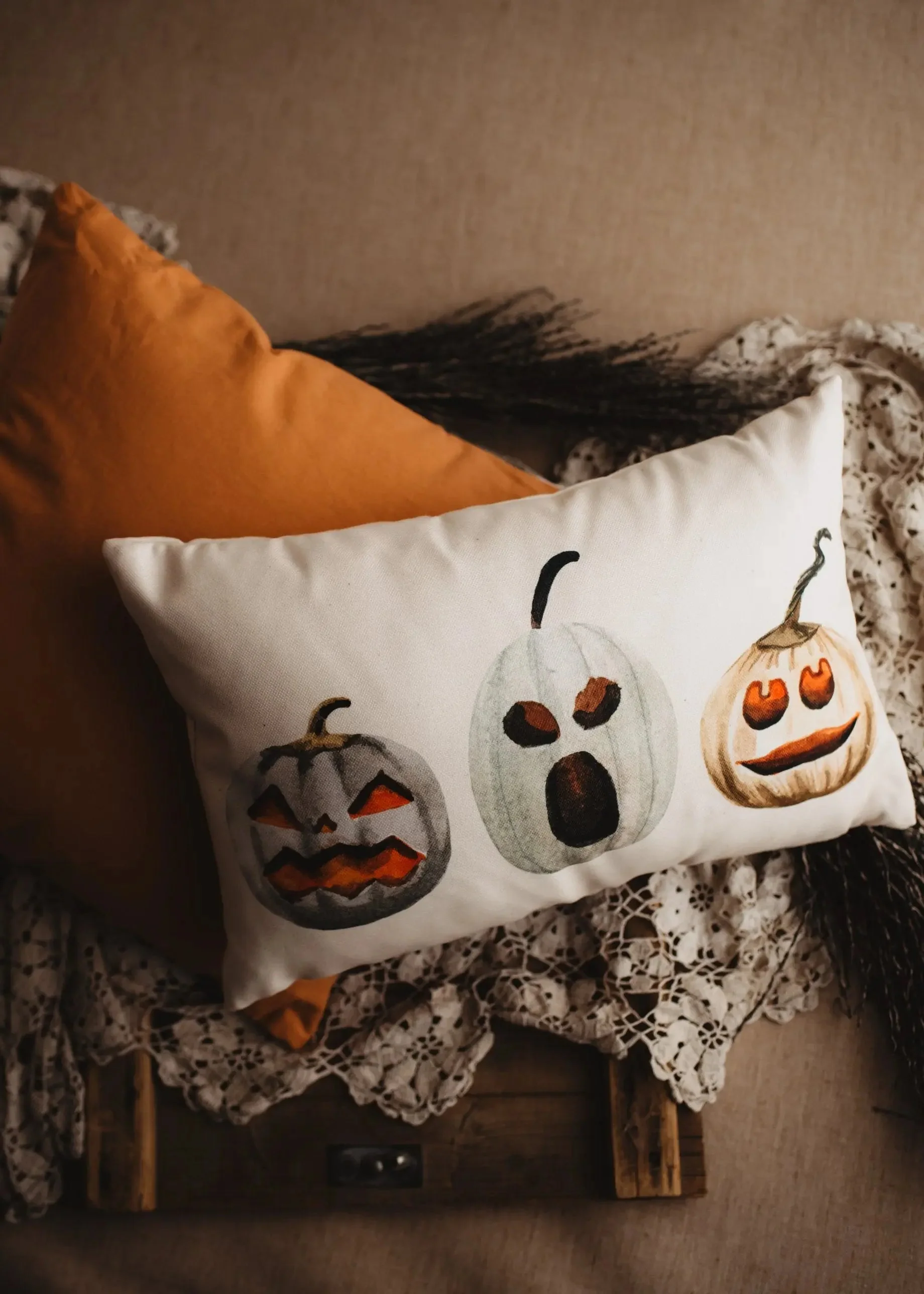 Primitive Pumpkin Decor Pillow Cover |  Thanksgiving Décor | Farmhouse Pillows | Country Decor | Fall Throw Pillows | Cute Throw Pillows by UniikPillows - Image 3