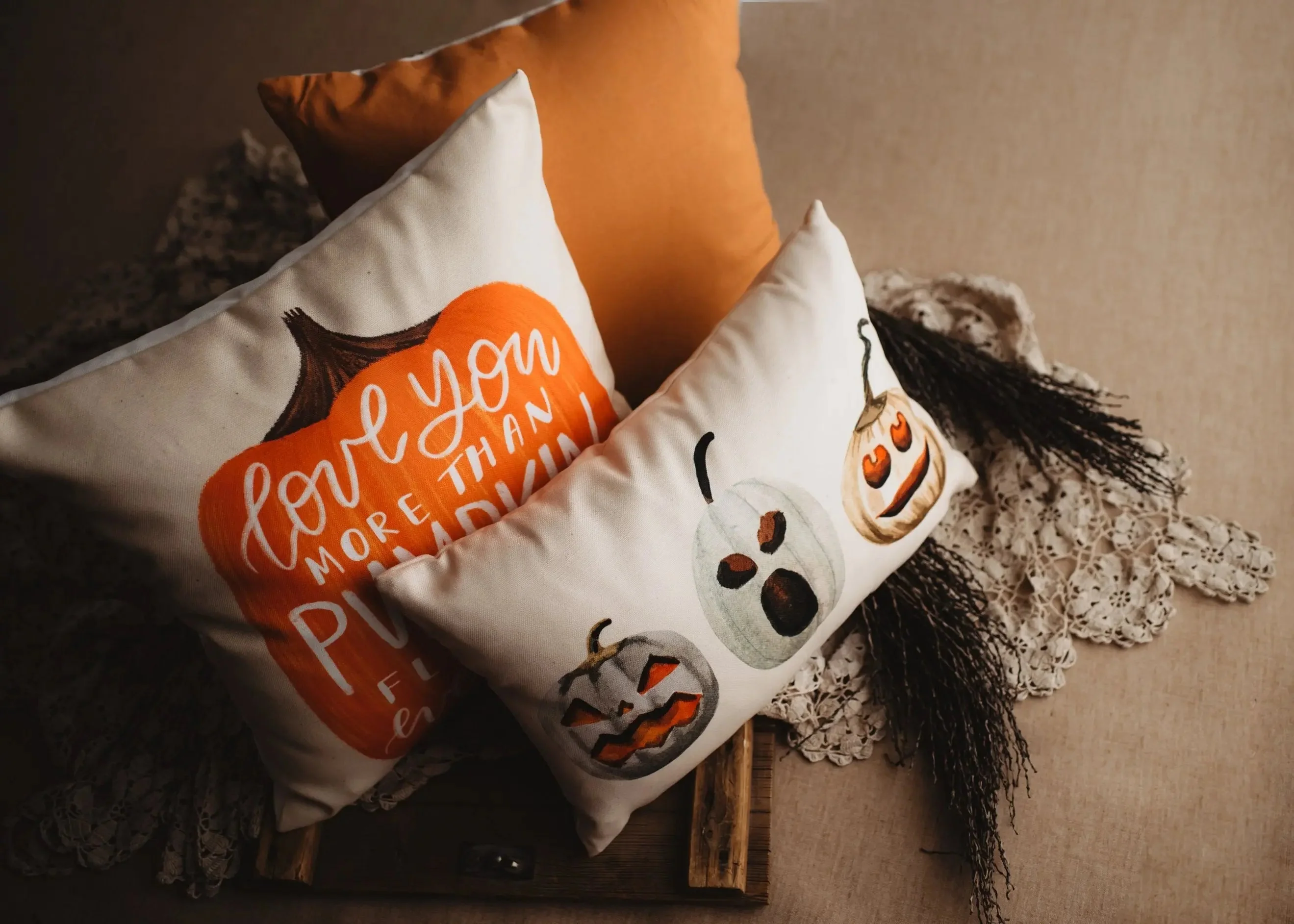 Primitive Pumpkin Decor Pillow Cover |  Thanksgiving Décor | Farmhouse Pillows | Country Decor | Fall Throw Pillows | Cute Throw Pillows by UniikPillows - Image 4