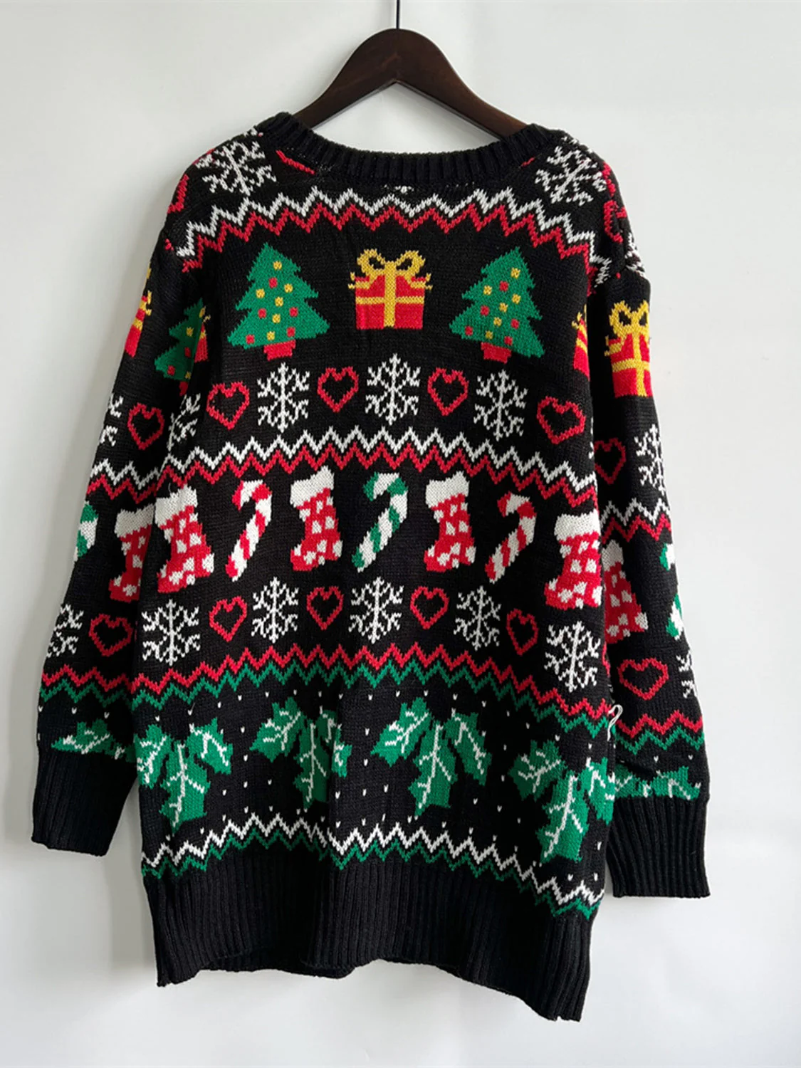 Printed Button Up V-Neck Long Sleeve Cardigan with Pockets - Image 4