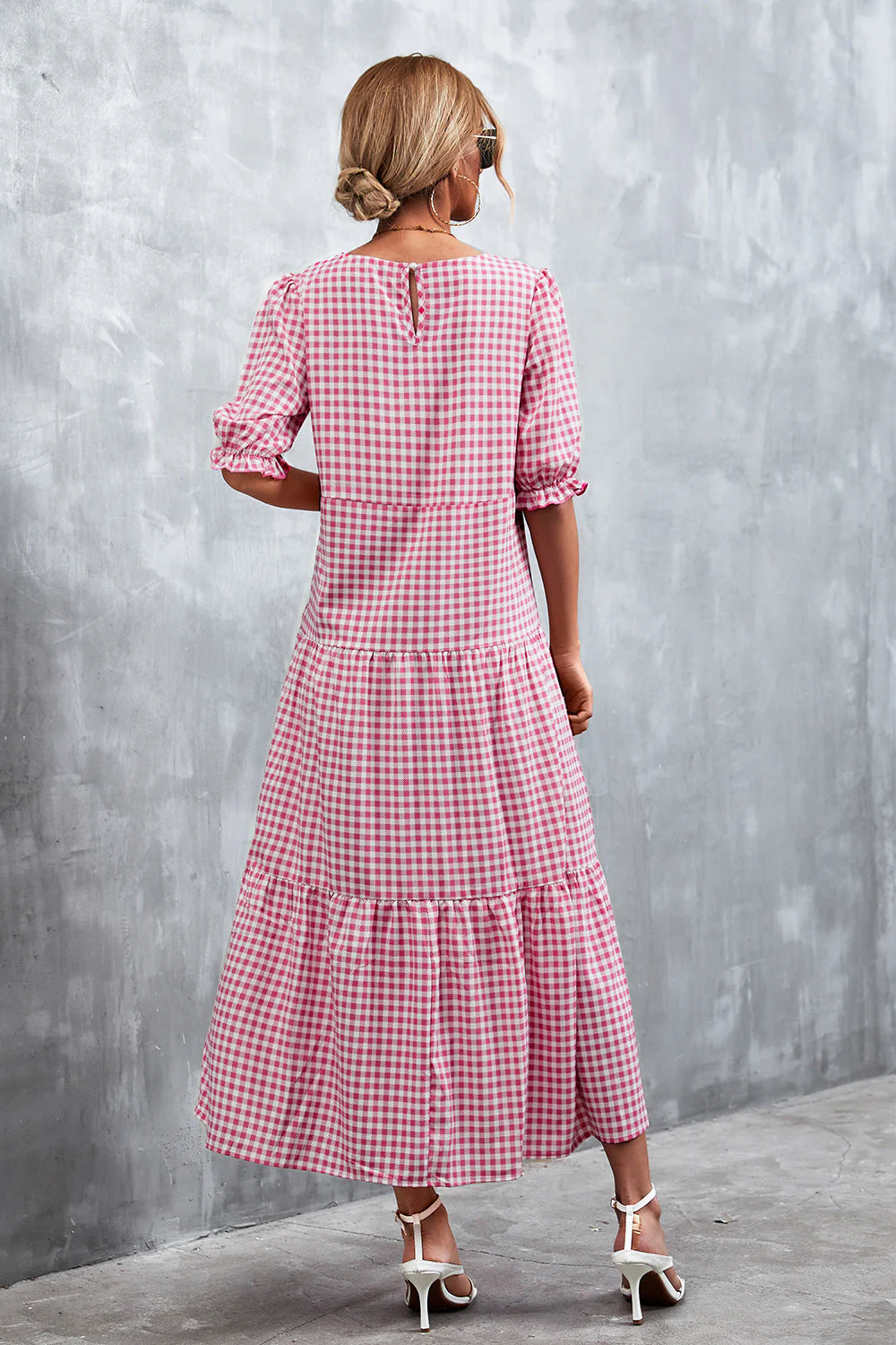 Printed Flounce Sleeve Tiered Dress - Image 2