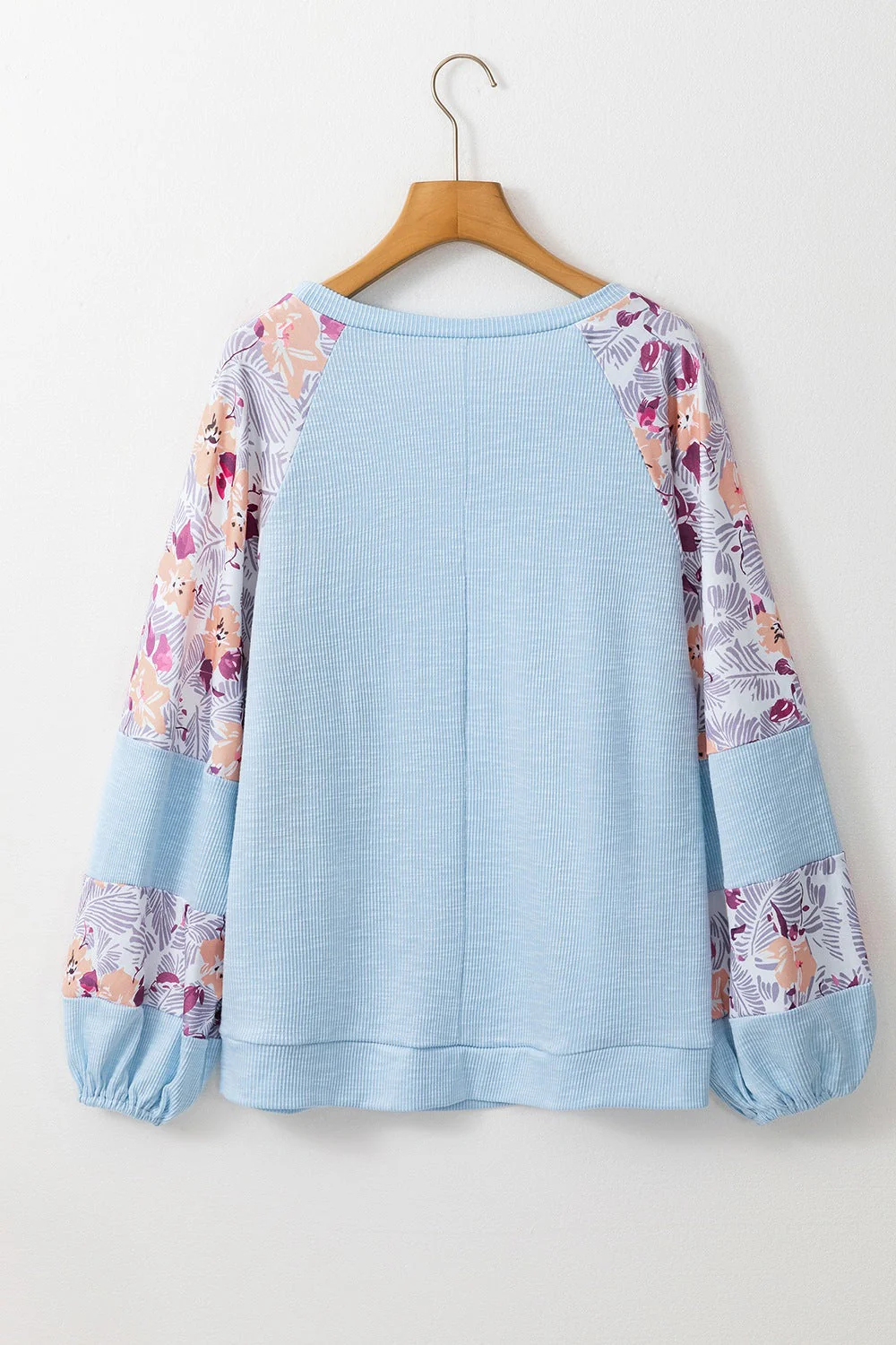 Printed Round Neck Balloon Sleeve Sweatshirt - Image 15