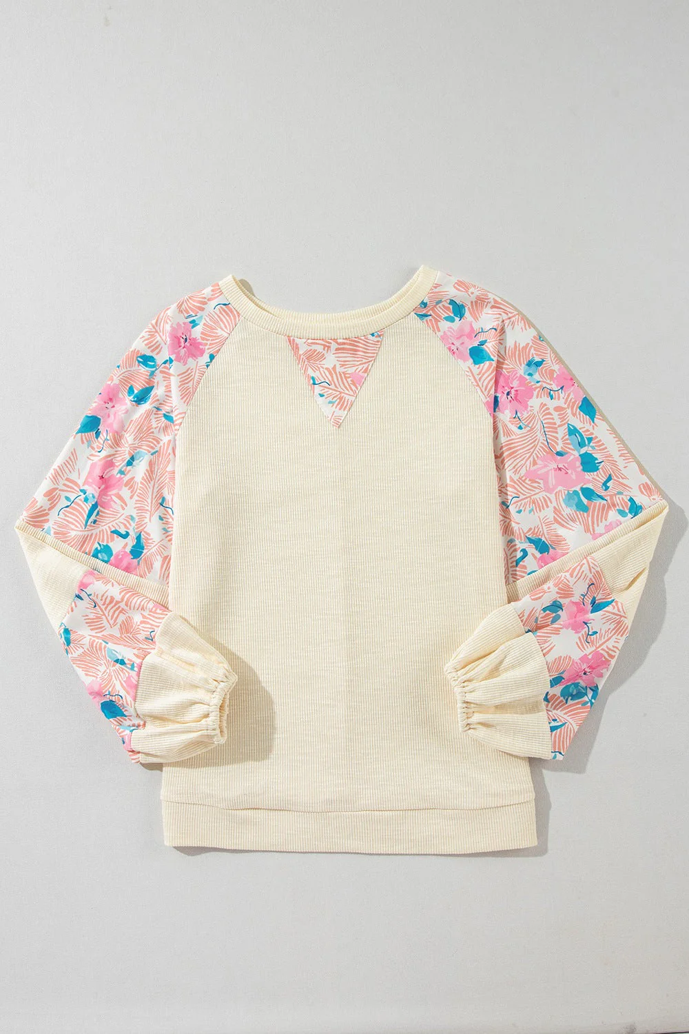 Printed Round Neck Balloon Sleeve Sweatshirt - Image 7