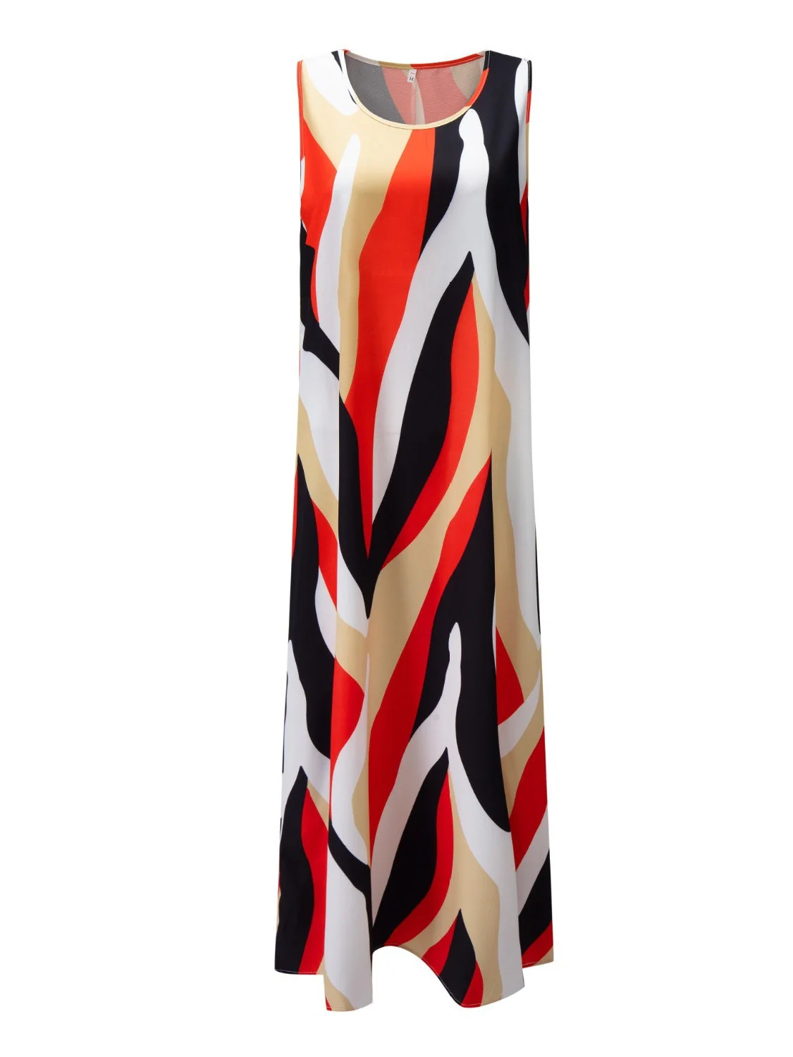 Printed Round Neck Mini Tank Dress - Image 2