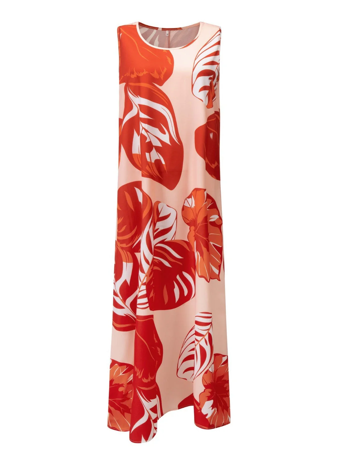 Printed Round Neck Mini Tank Dress - Image 5