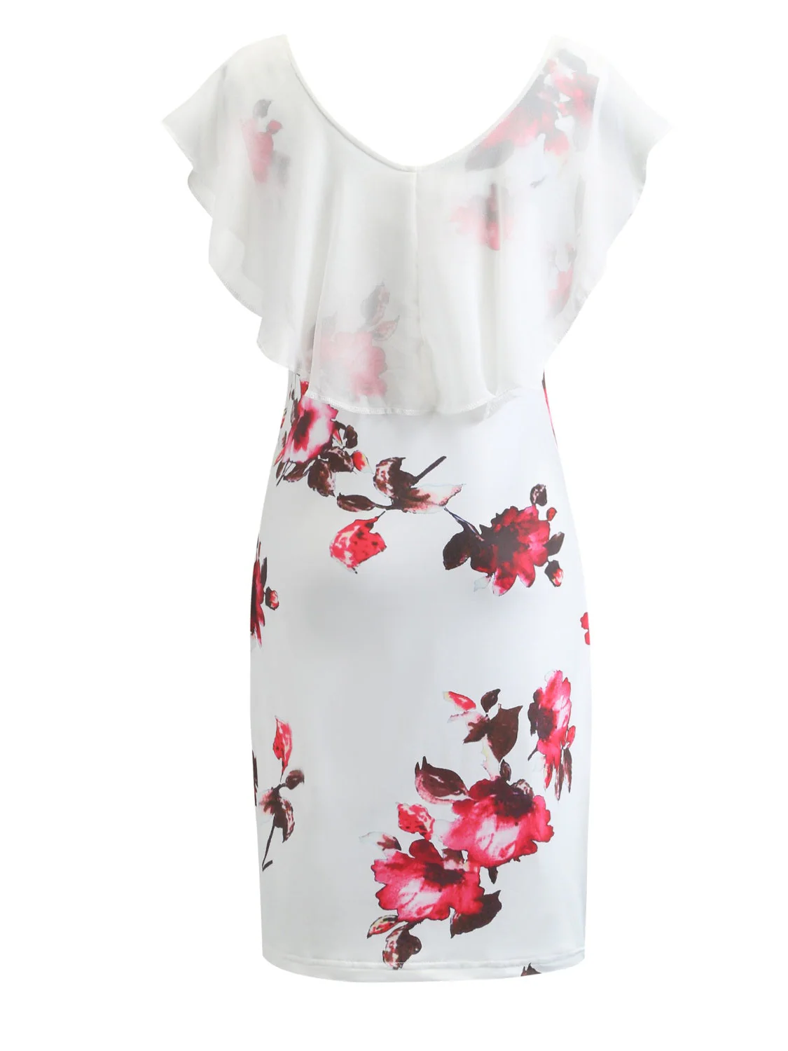 Printed Ruffled Cap Sleeve Mini Dress - Image 3