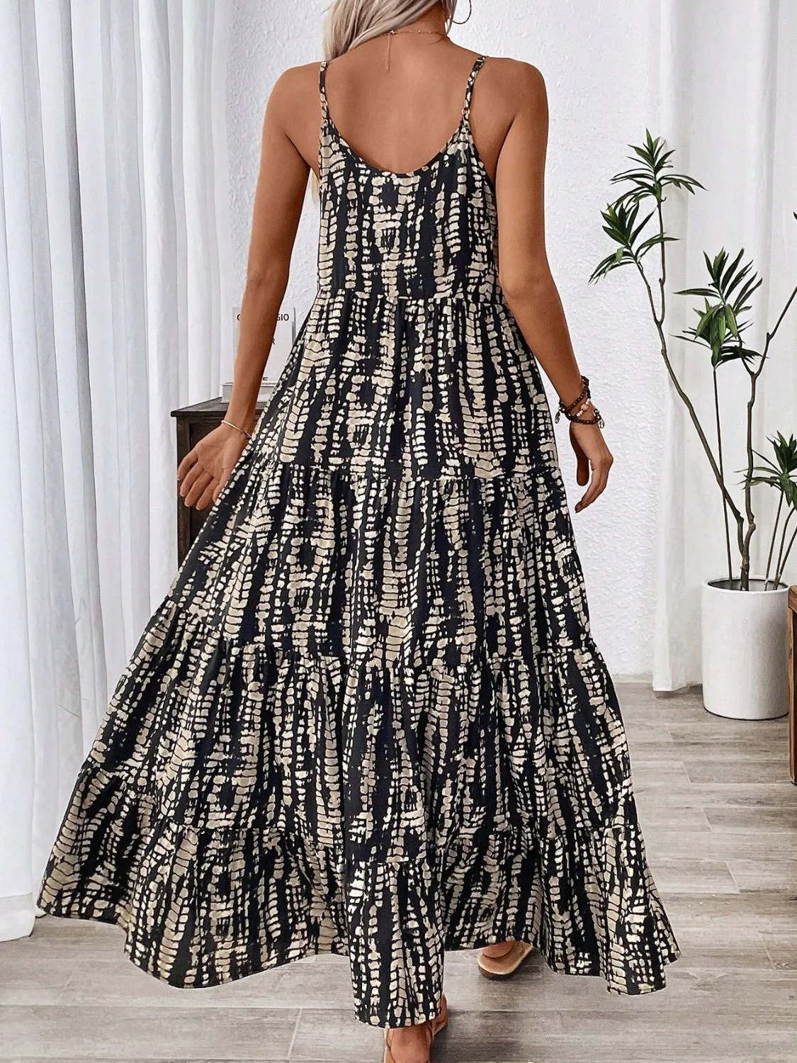 Printed Scoop Neck Maxi Cami Dress - Image 2