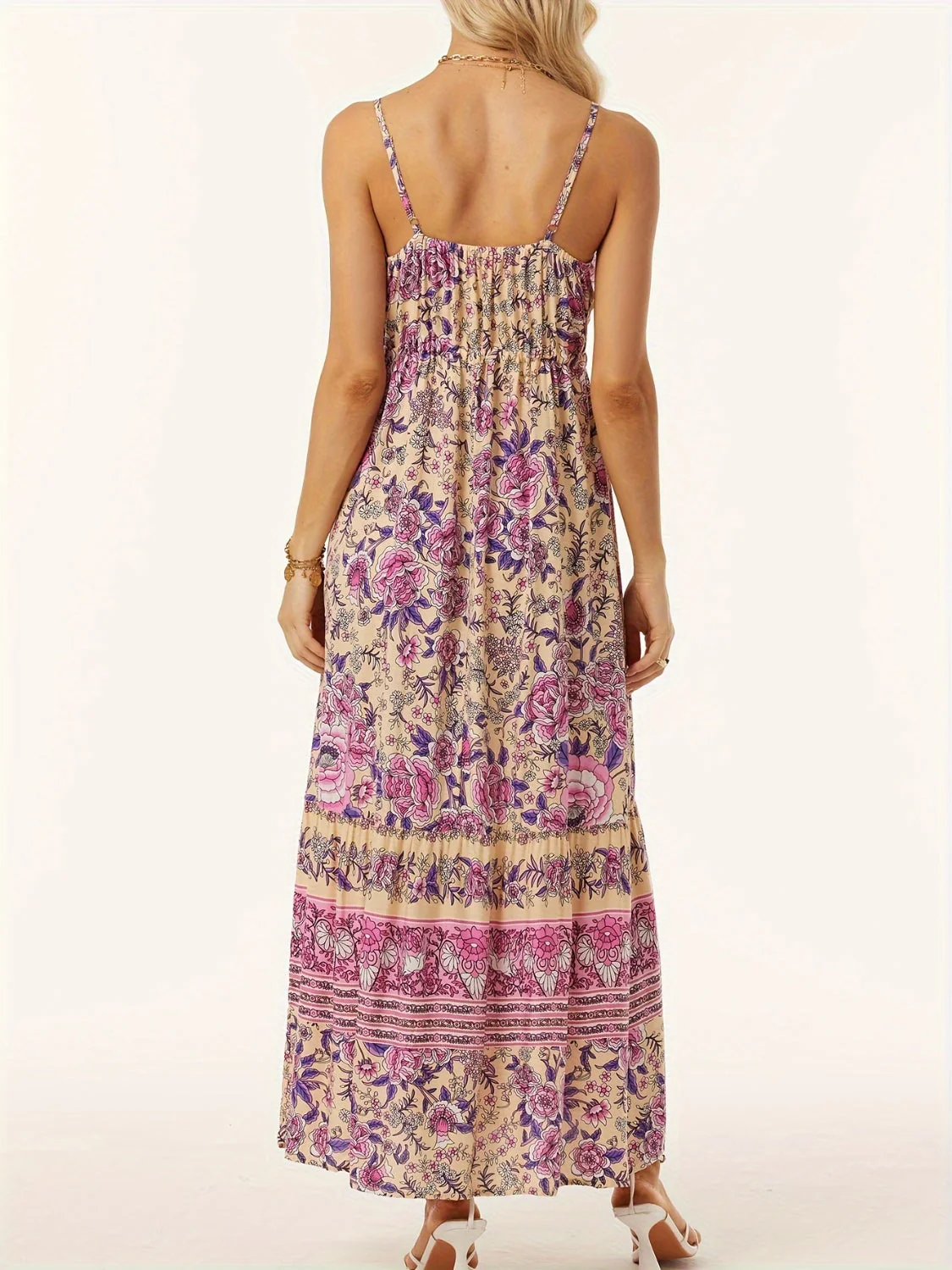Printed Scoop Neck Midi Cami Dress - Image 6