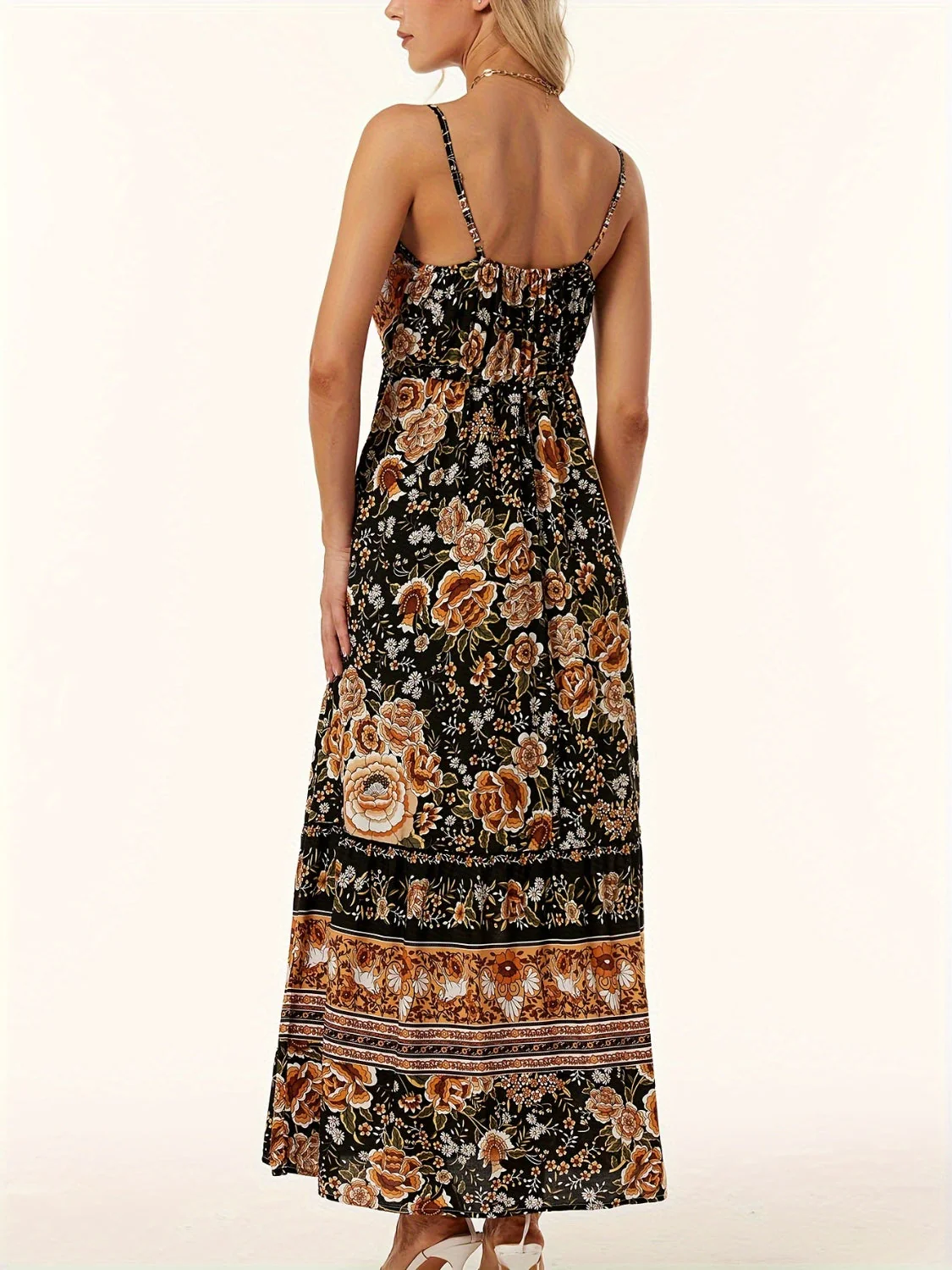 Printed Scoop Neck Midi Cami Dress - Image 9