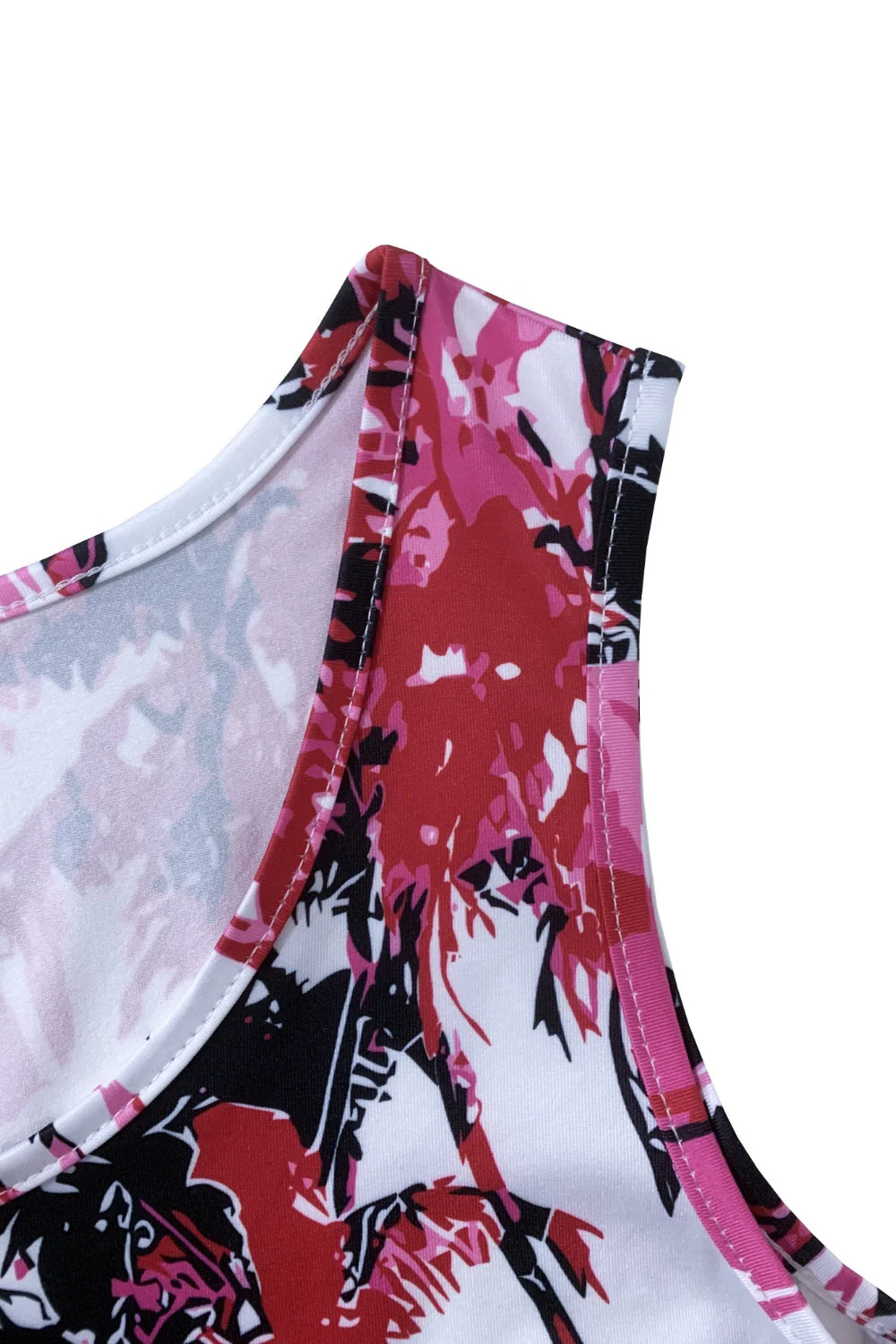 Printed Scoop Neck Wide Strap Mini Dress - Image 12
