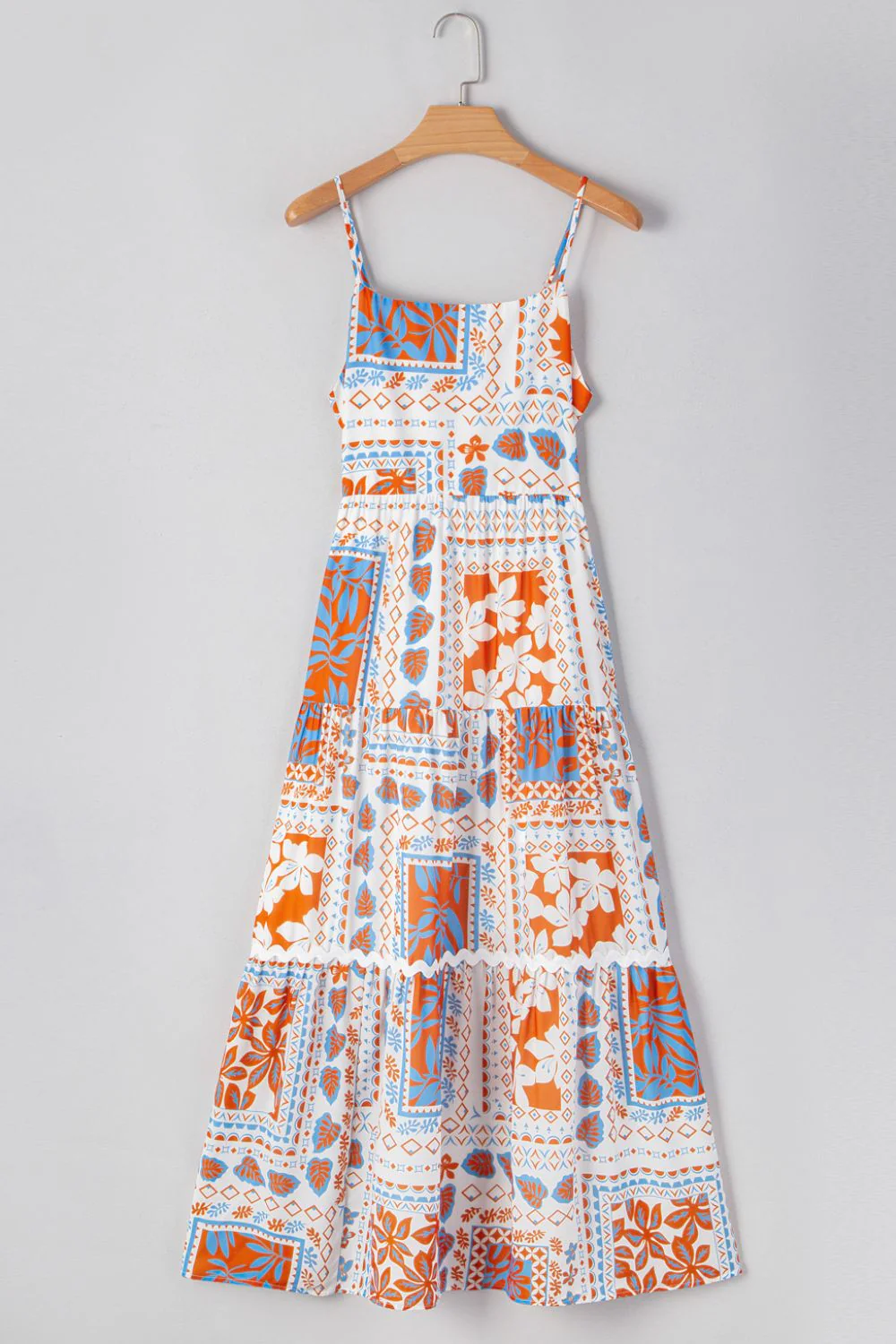 Printed Smocked Back Ricrac Trim Cami Dress - Image 5