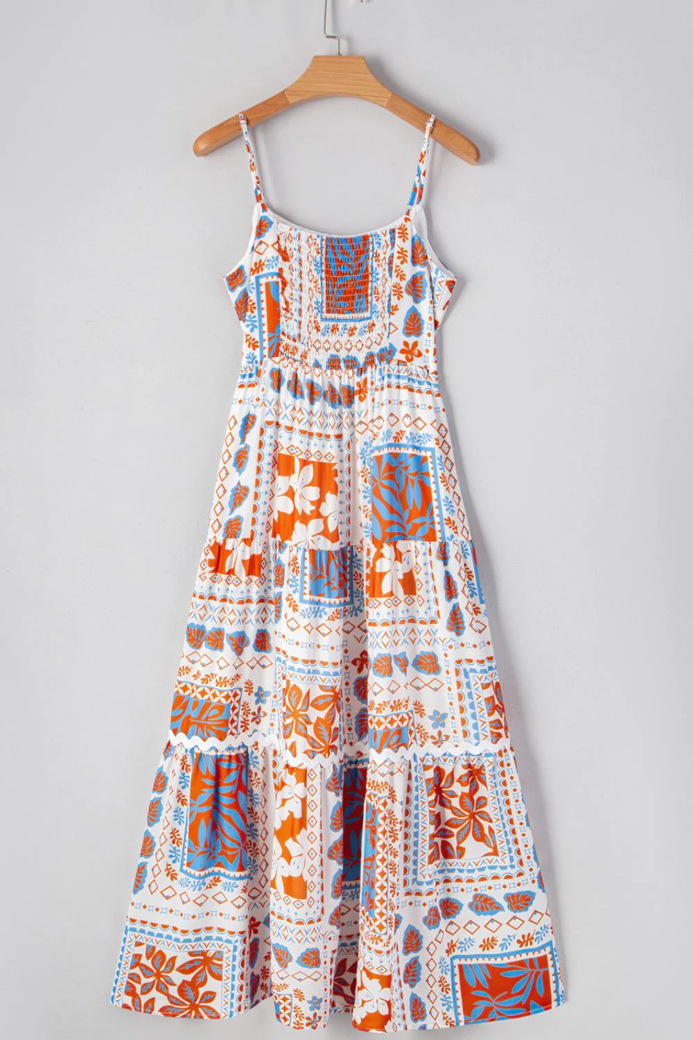 Printed Smocked Back Ricrac Trim Cami Dress - Image 6