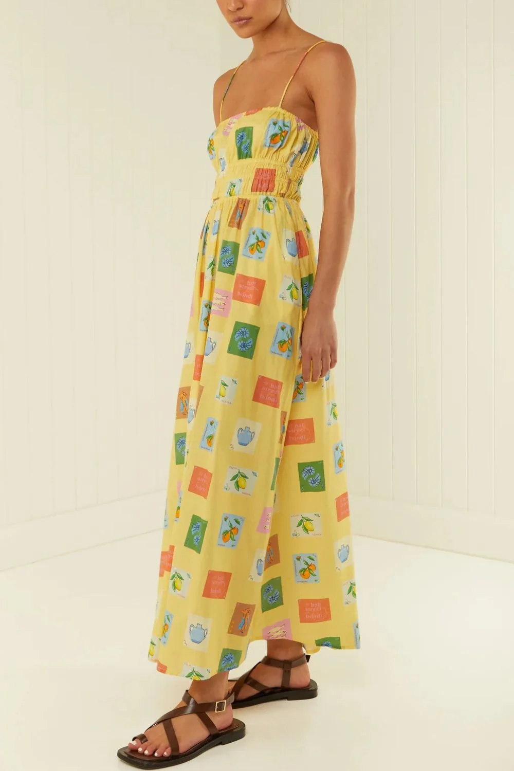 Printed Square Neck Maxi Cami Dress - Image 3