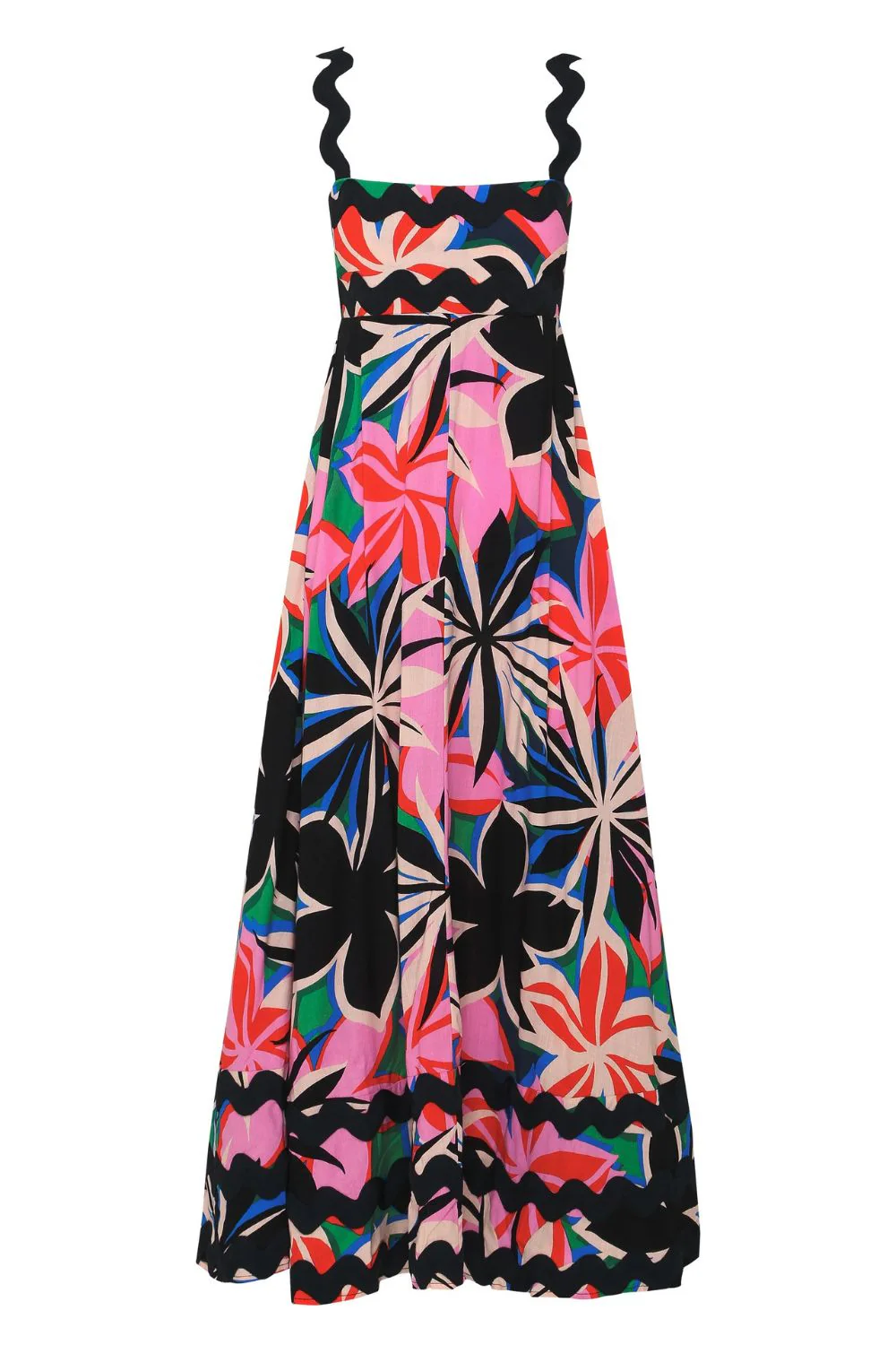 Printed Square Neck Wide Strap Dress - Image 5