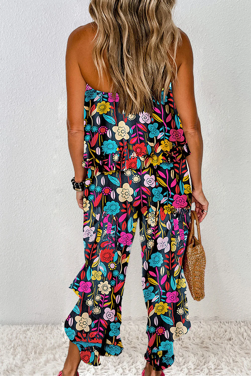 Printed Tube Wide Leg Jumpsuit - Image 2