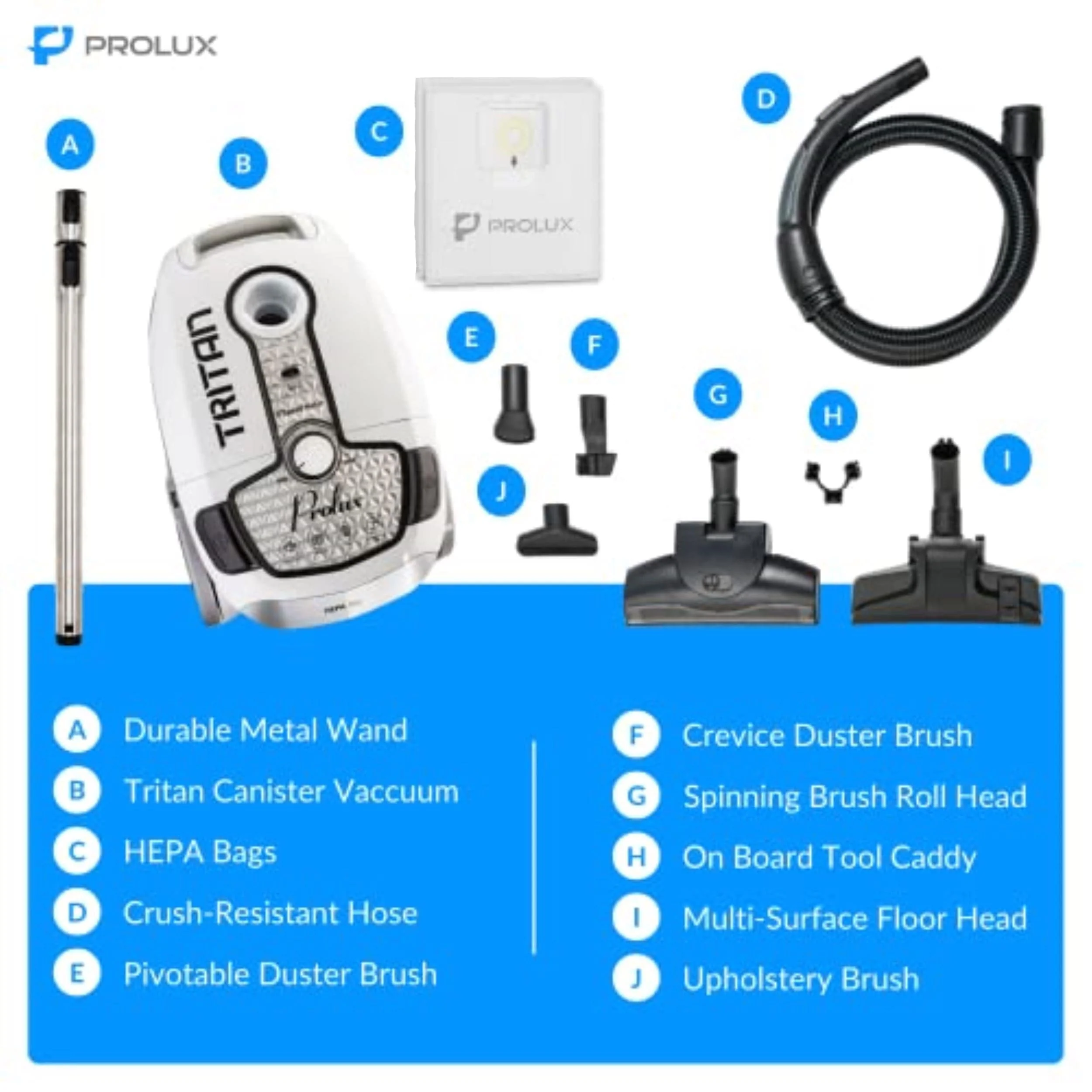 Prolux Tritan Canister Vacuum with Sealed HEPA Filtration and 12 Amp Motor by Prolux Cleaners - Image 5