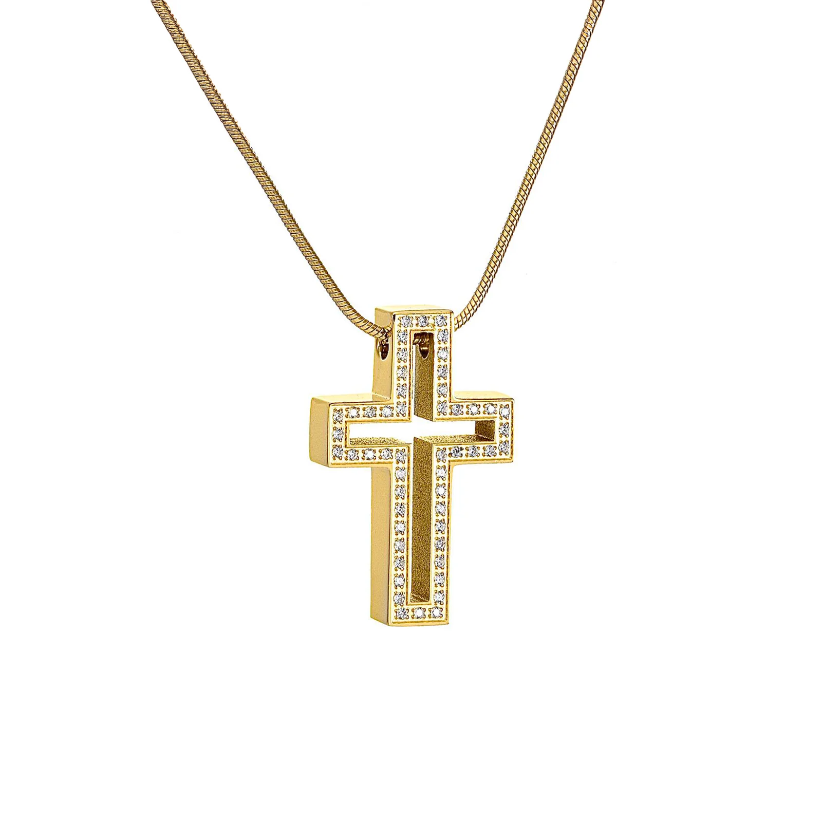 PT098G B.Tiff Gold Lumière Cross Pendant by B.Tiff New York - Image 2