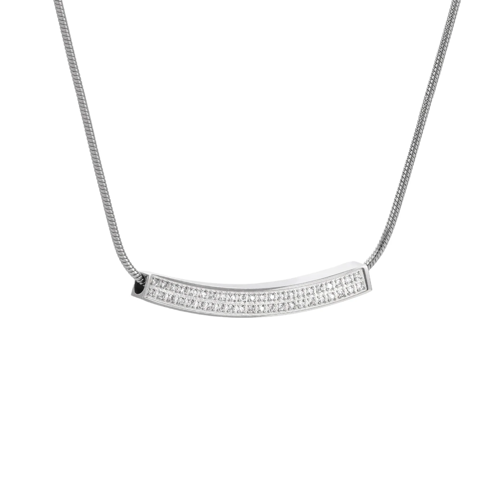 PT222W B.Tiff Pavé Crescent Pendant Necklace by B.Tiff New York - Image 2