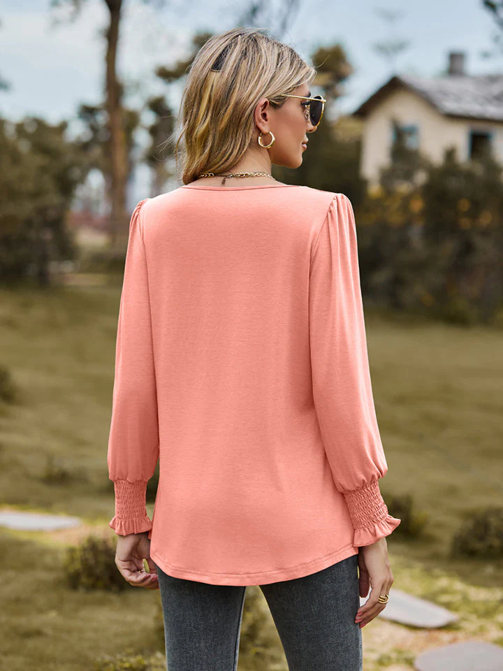 Puff Sleeve Pleated Blouse - Image 12