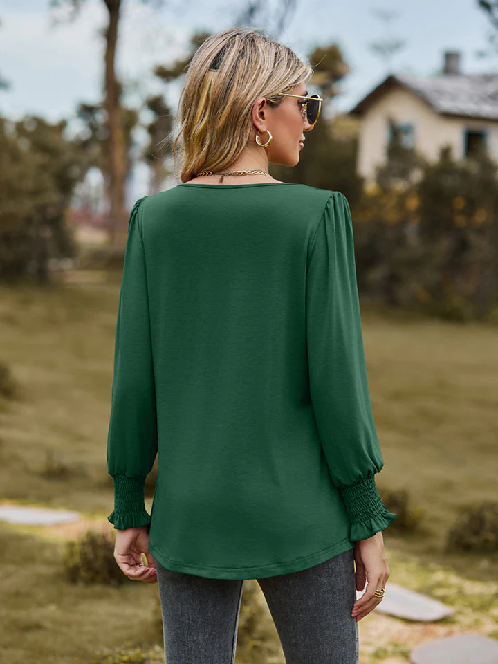 Puff Sleeve Pleated Blouse - Image 18