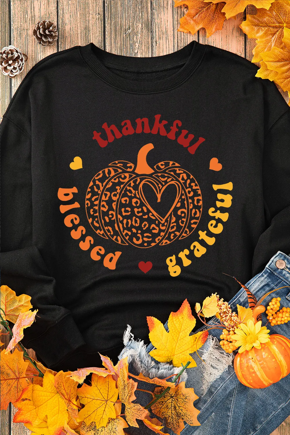 Pumpkin Graphic Long Sleeve Sweatshirt - Image 5