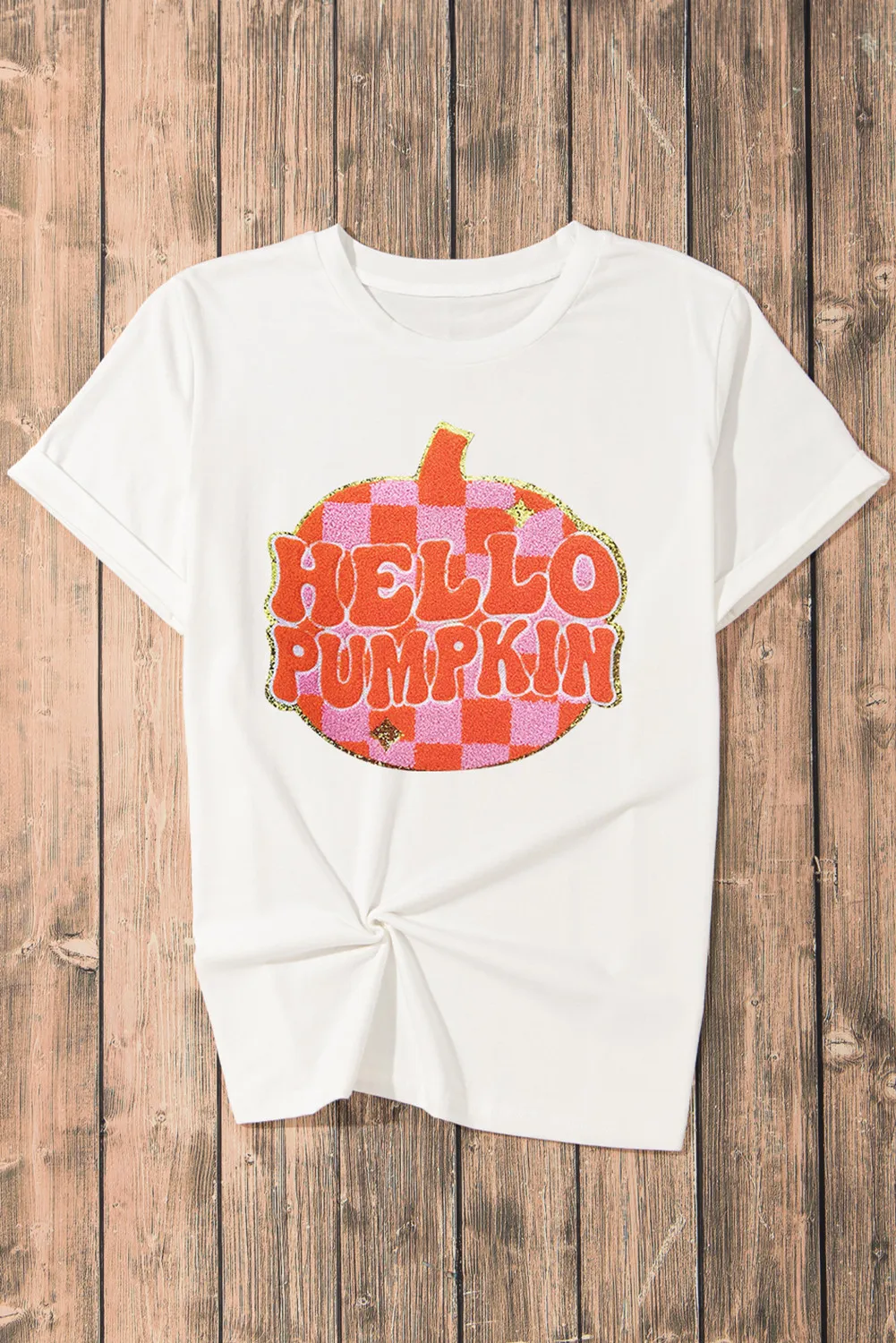 Pumpkin Round Neck Short Sleeve T-Shirt - Image 3