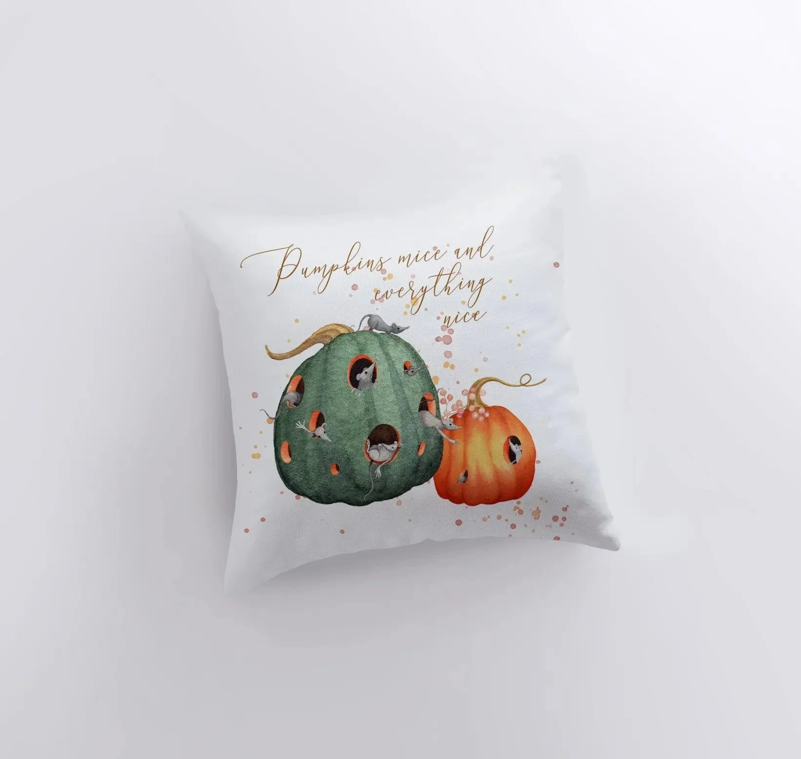 Pumpkins mice and everything nice Pillow Cover | Modern Farmhouse | Primitive Décor | Farmhouse Pillows | Country Decor | Fall Throw Pillows by UniikPillows - Image 3