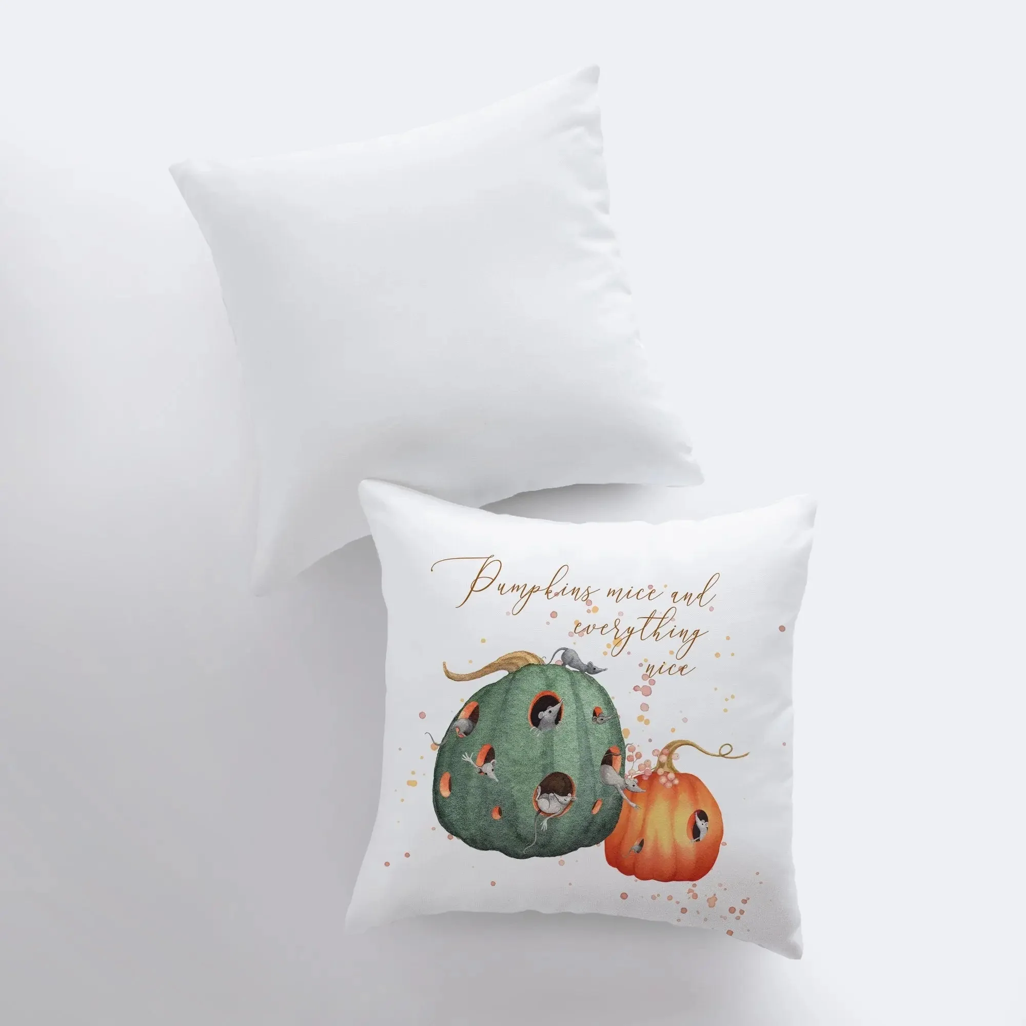 Pumpkins mice and everything nice Pillow Cover | Modern Farmhouse | Primitive Décor | Farmhouse Pillows | Country Decor | Fall Throw Pillows by UniikPillows - Image 4
