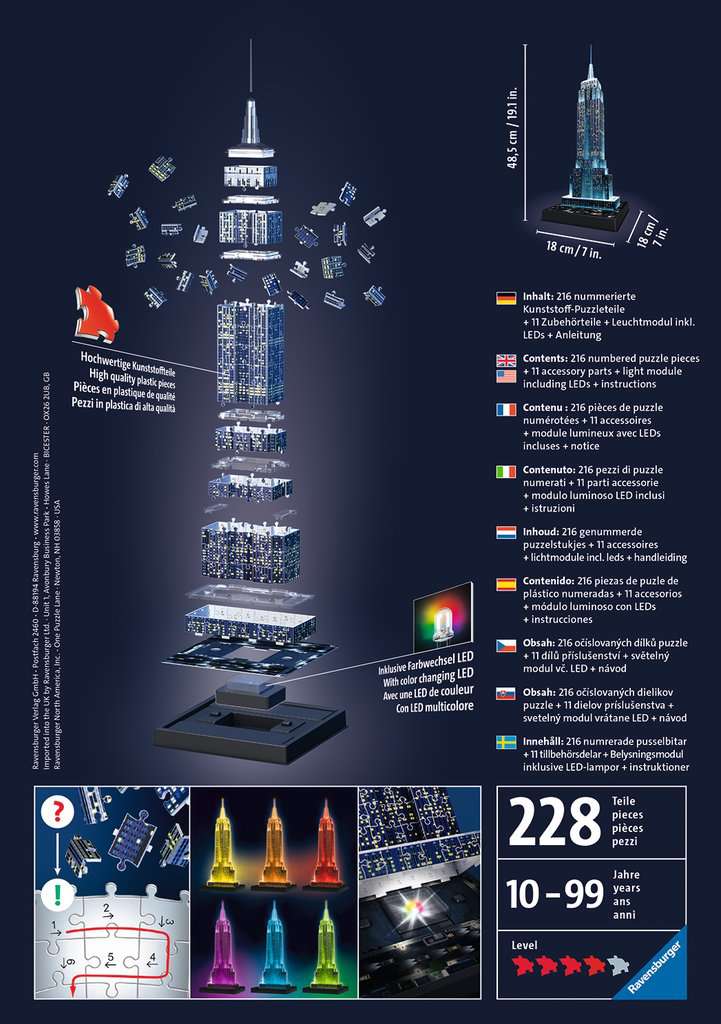 Puzzle: 3D Puzzle - Empire State Building Night Edition - Image 2