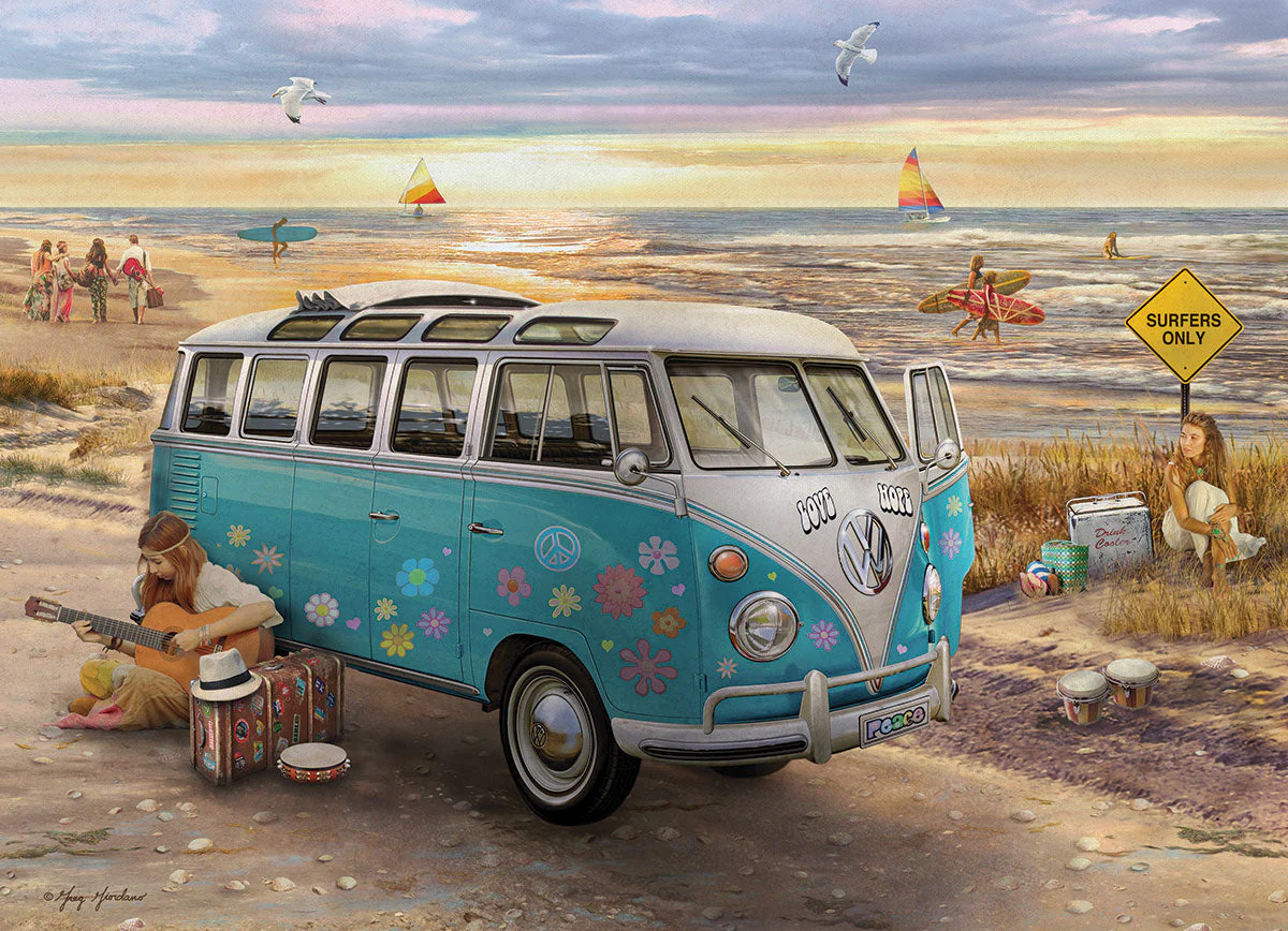 Puzzle: American Car Classics - The Love & Hope VW Bus - Image 3