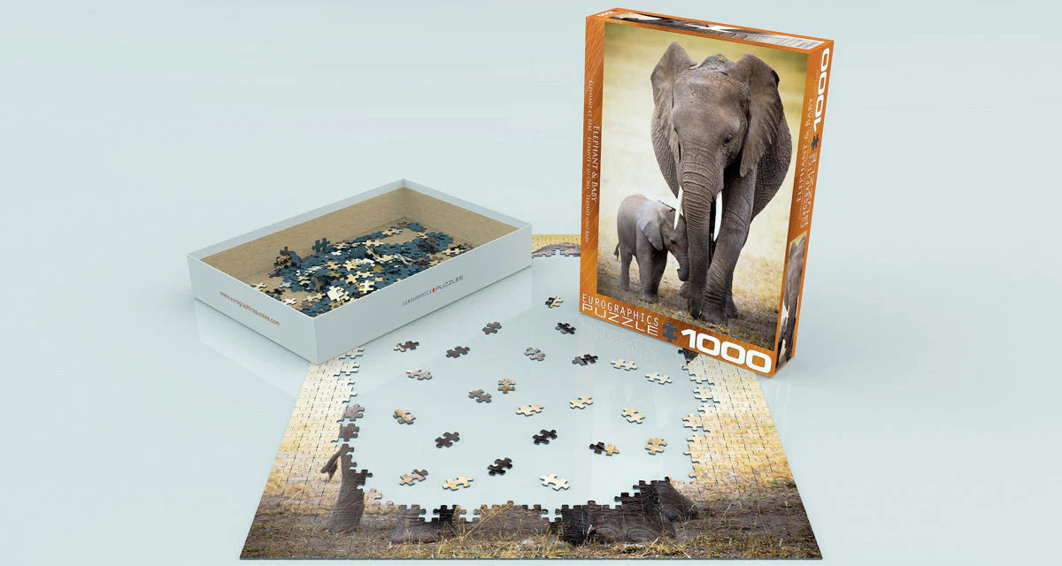 Puzzle: Animal Life Photography - Elephant & Baby - Image 2