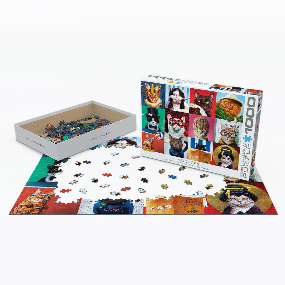 Puzzle: Artist Series - Funny Cats by Lucia Heffernan - Image 3