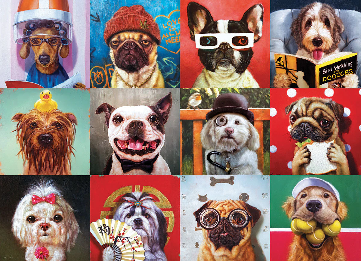 Puzzle: Artist Series - Funny Dogs by Lucia Heffernan - Image 2