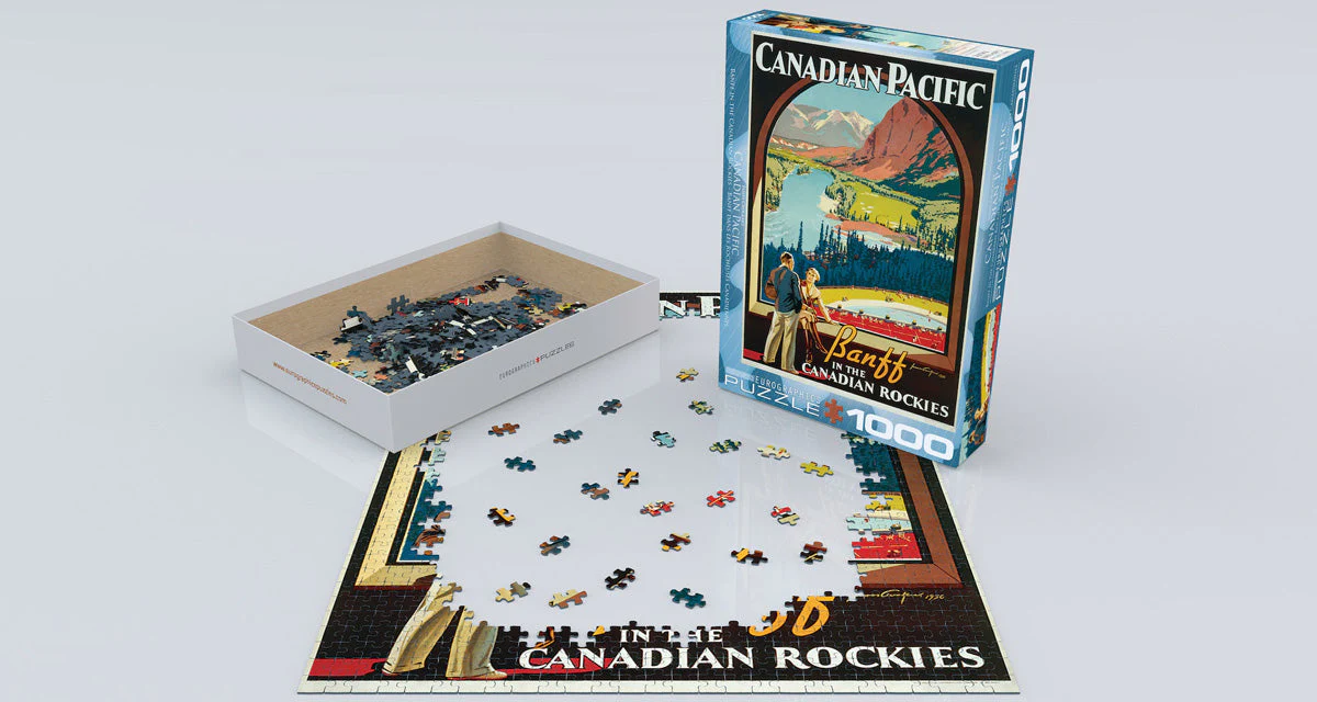 Puzzle: Canadian Vintage Art - Banff in the Canadian Rockies - Image 2