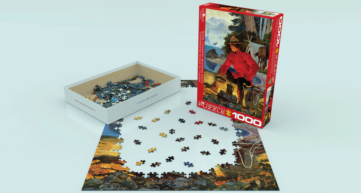 Puzzle: Canadian Vintage Art - RCMP Morning Campfire - Image 2