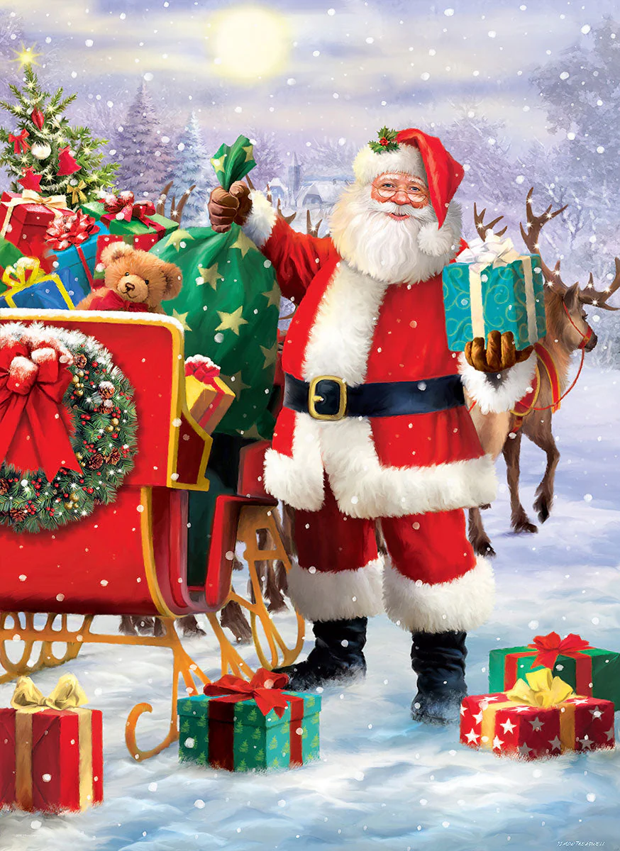 Puzzle: Christmas - Seasonal - Santa with Sled by Simon Treadwell - Image 2