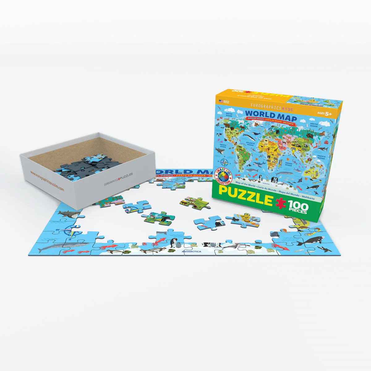 Puzzle: Educational Charts for Kids - Illustrated Map of the World - Image 3