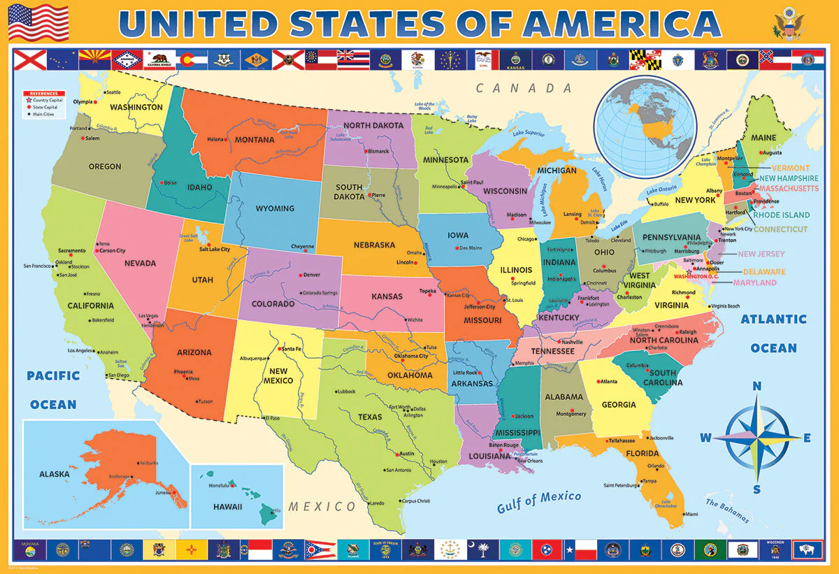 Puzzle: Educational Charts for Kids - Map of the US - Image 2