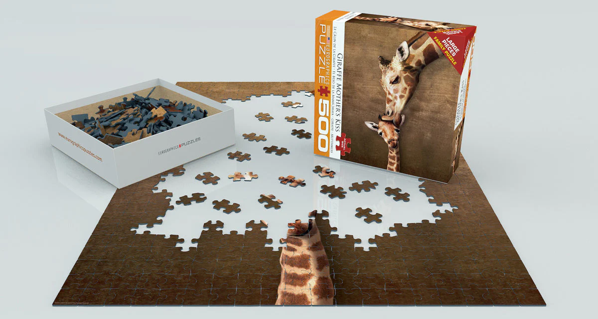 Puzzle: Family Oversize Puzzles - Giraffe Mother's Kiss - Image 2