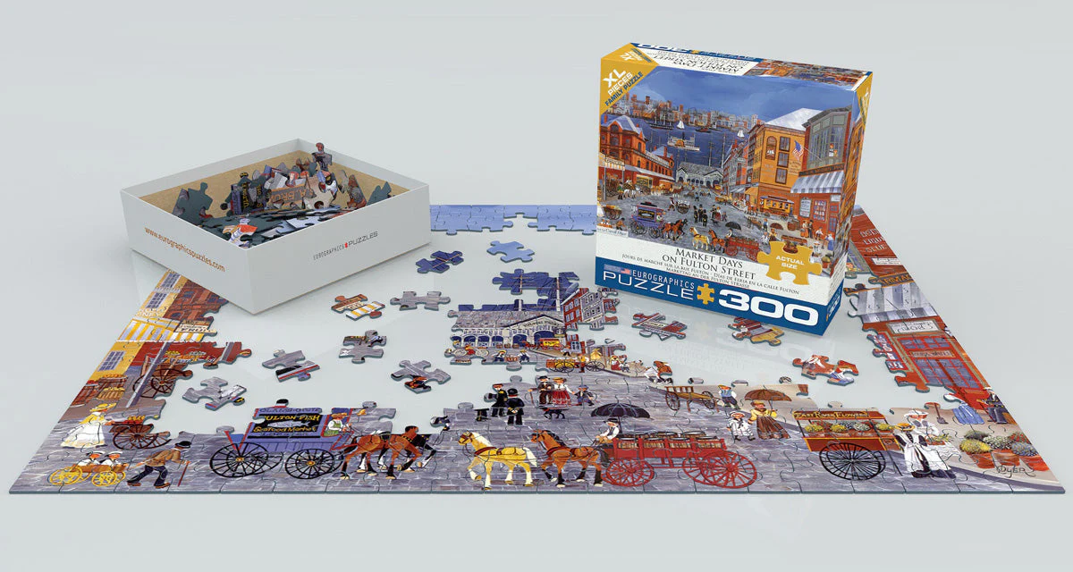 Puzzle: Family Oversize Puzzles - Market Days on Fulton Street - Image 2