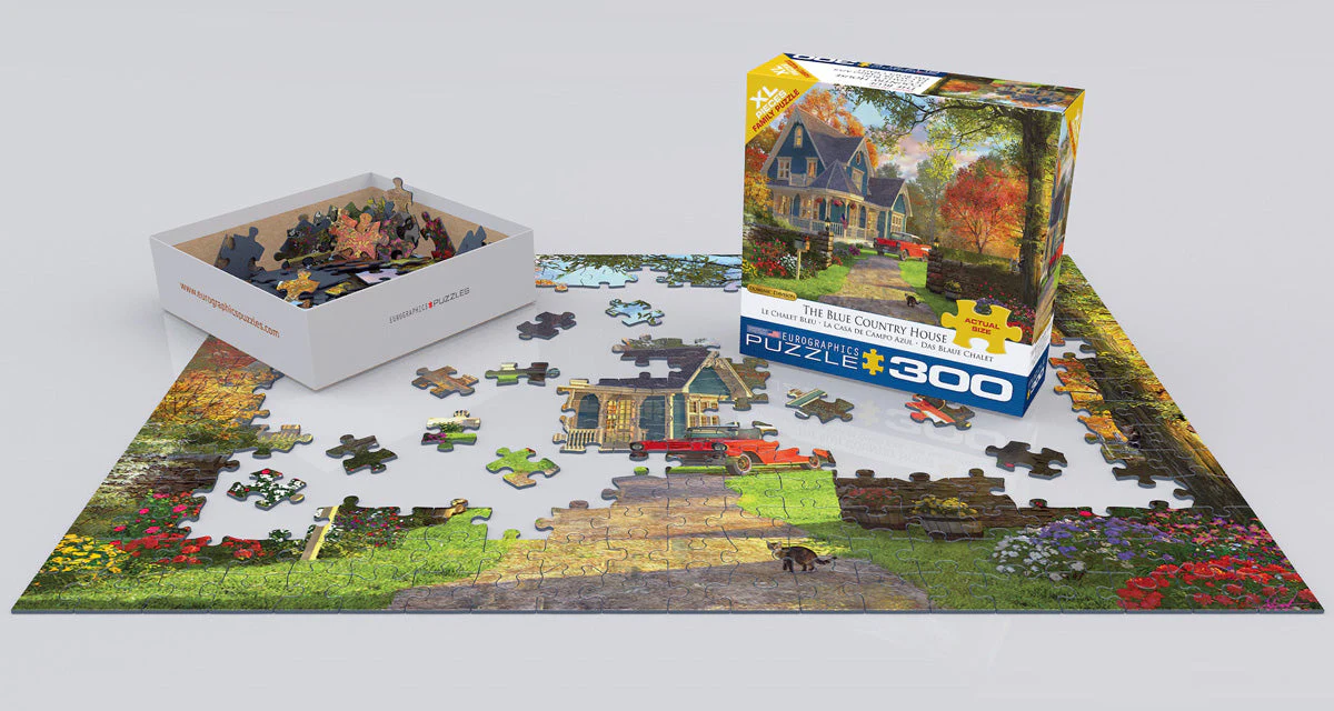 Puzzle: Family Oversize Puzzles - The Blue Country House by Dominic Davison - Image 2