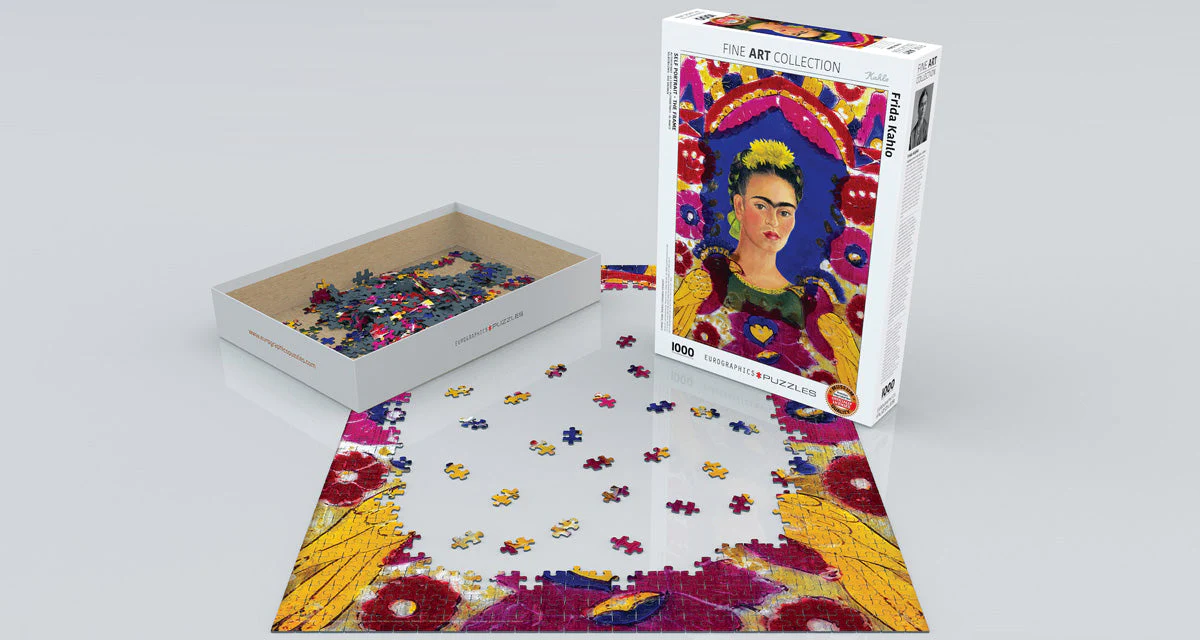 Puzzle: Fine Art Masterpieces - Frida Kahlo - Self Portrait - The Frame - Image 2