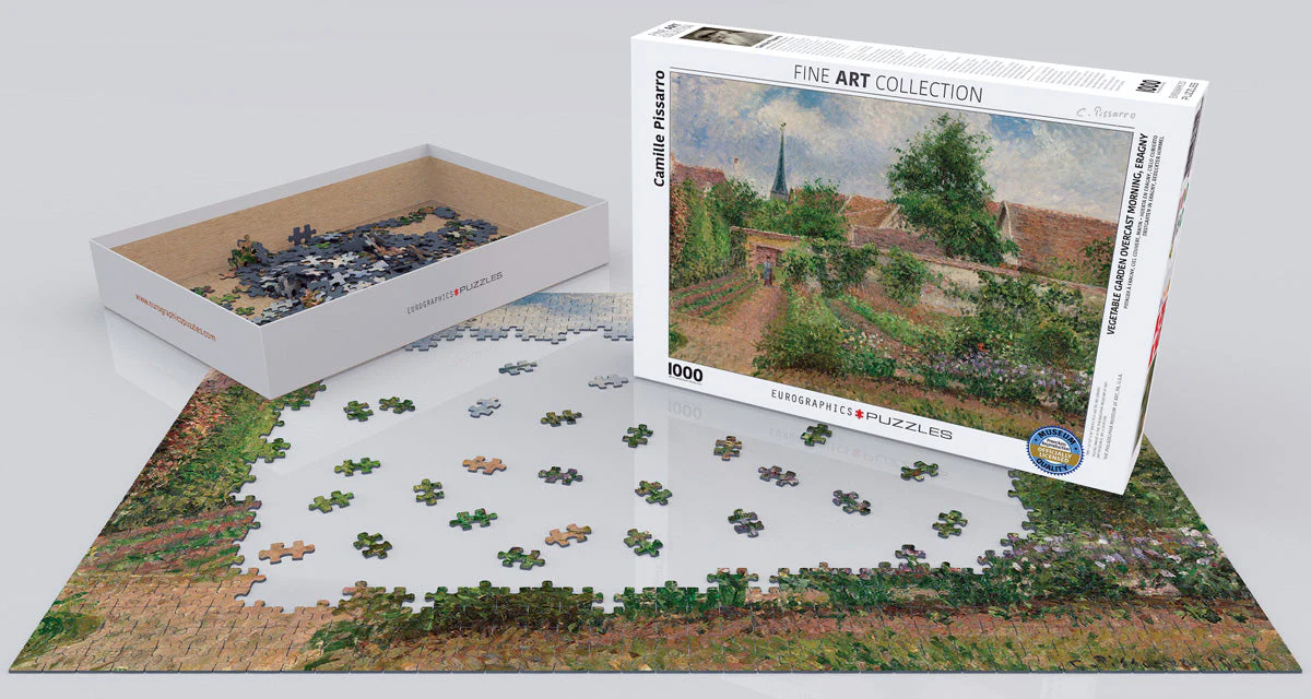 Puzzle: Fine Art Masterpieces - Vegetable Garden Overcast Morning Eragny by Camille Pissarro - Image 2