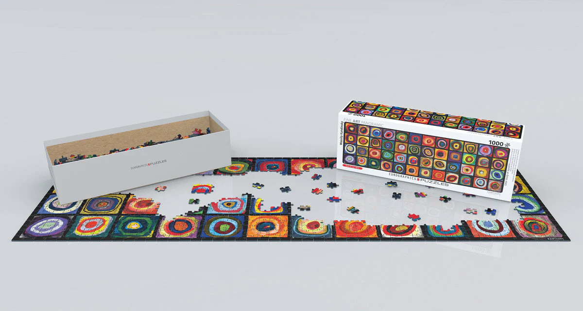 Puzzle: Fine Art Panoramic - Color Study of Squares (Expanded from original) by Wassily Kandinsky - Image 2