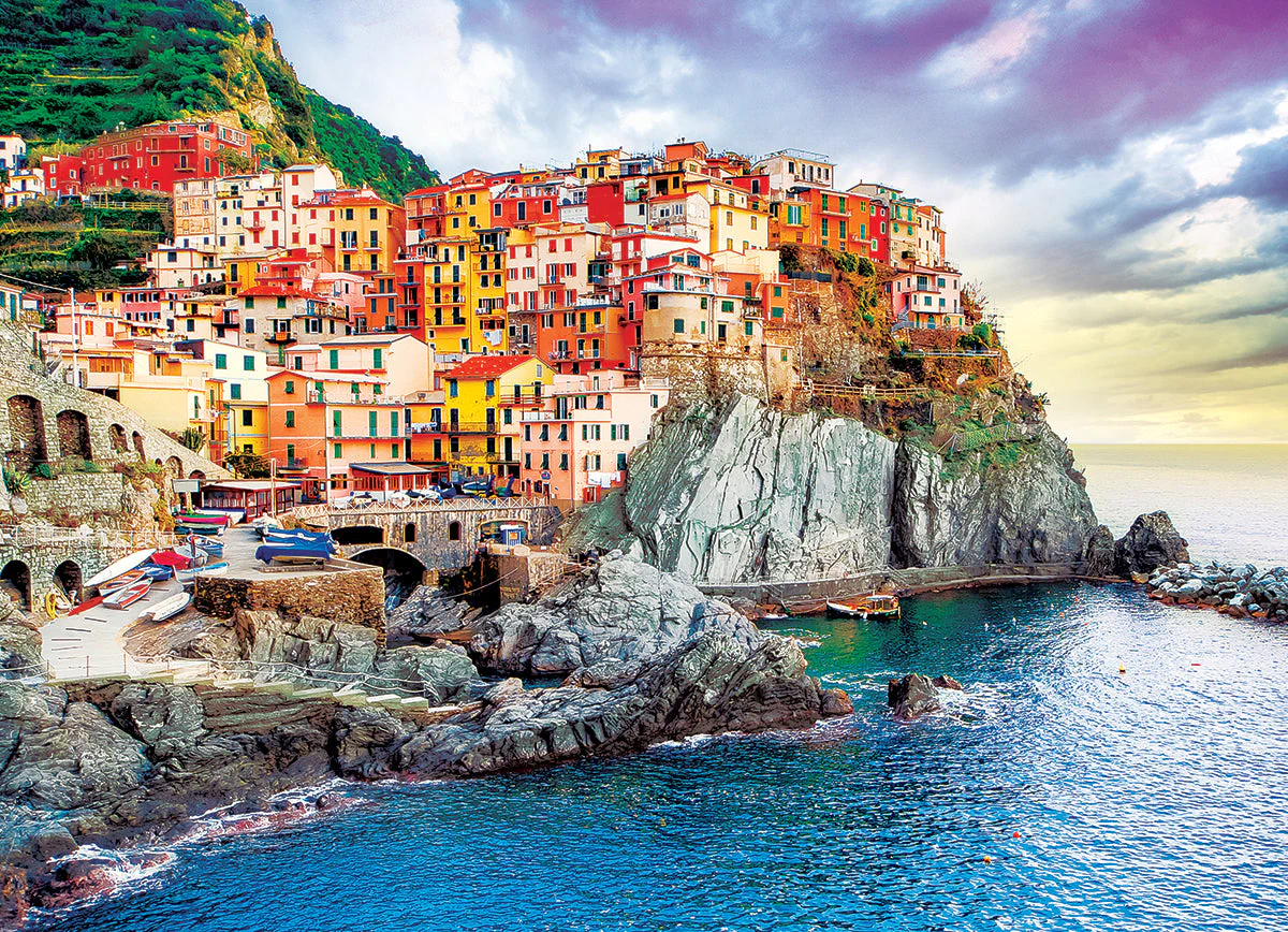 Puzzle: HDR Photography - Manarola Cinque Terre Italy Mediterranean Oasis - Image 3