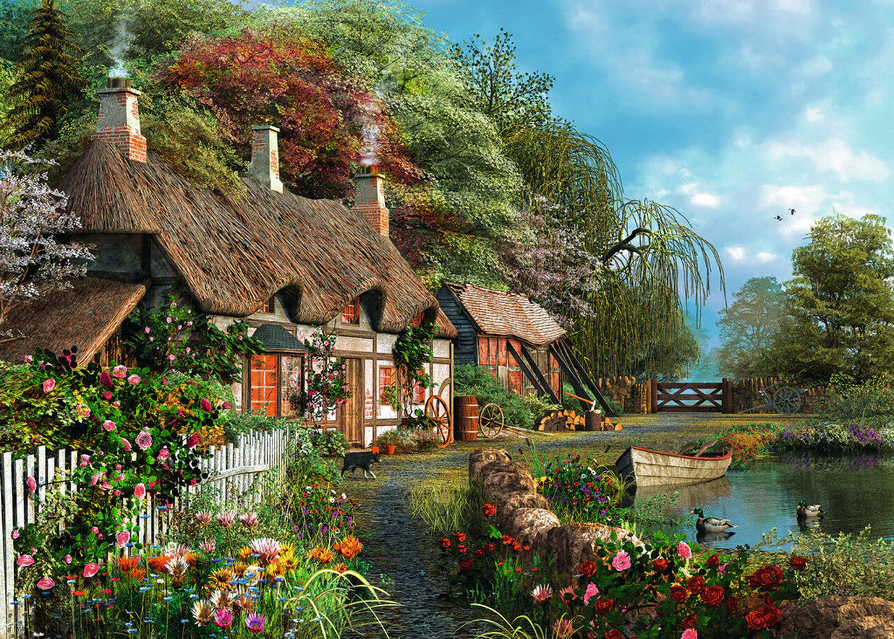 Puzzle: Large Format - Cottage on a Lake - Image 2
